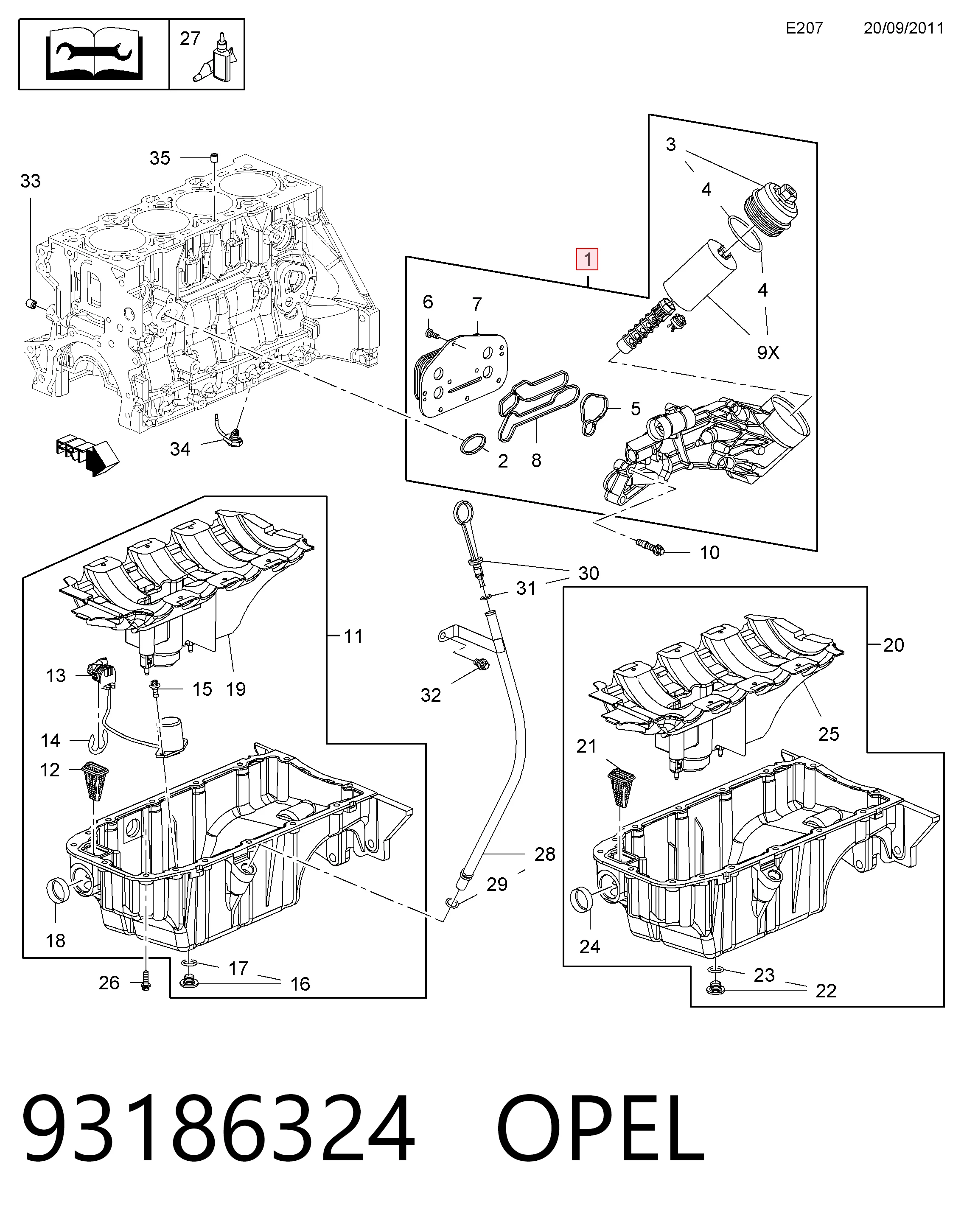 93186324 Opel Корпус маслофільтра