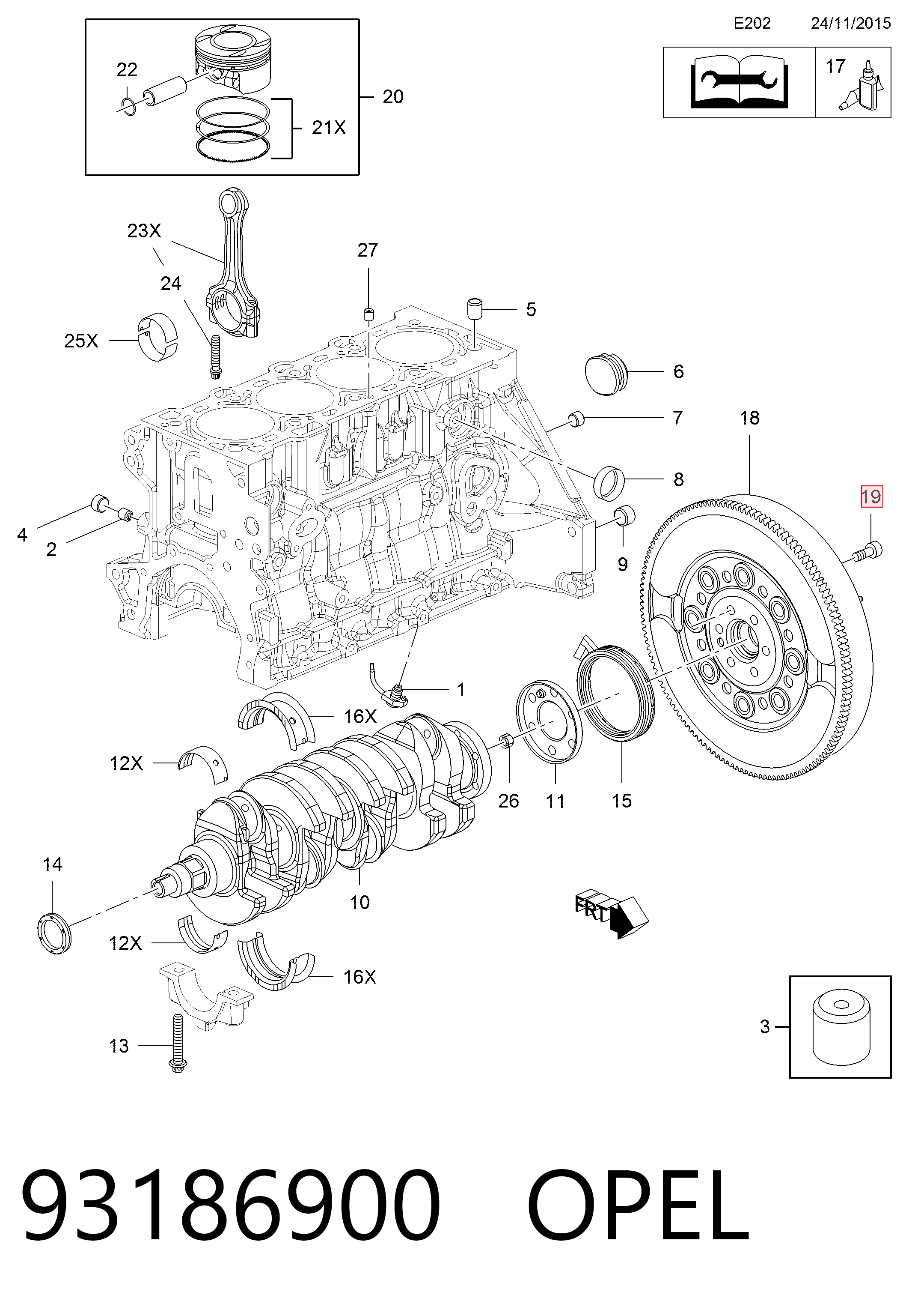 Болт кріплення маховика General Motors 93186900 ціна, від 21.81 USD