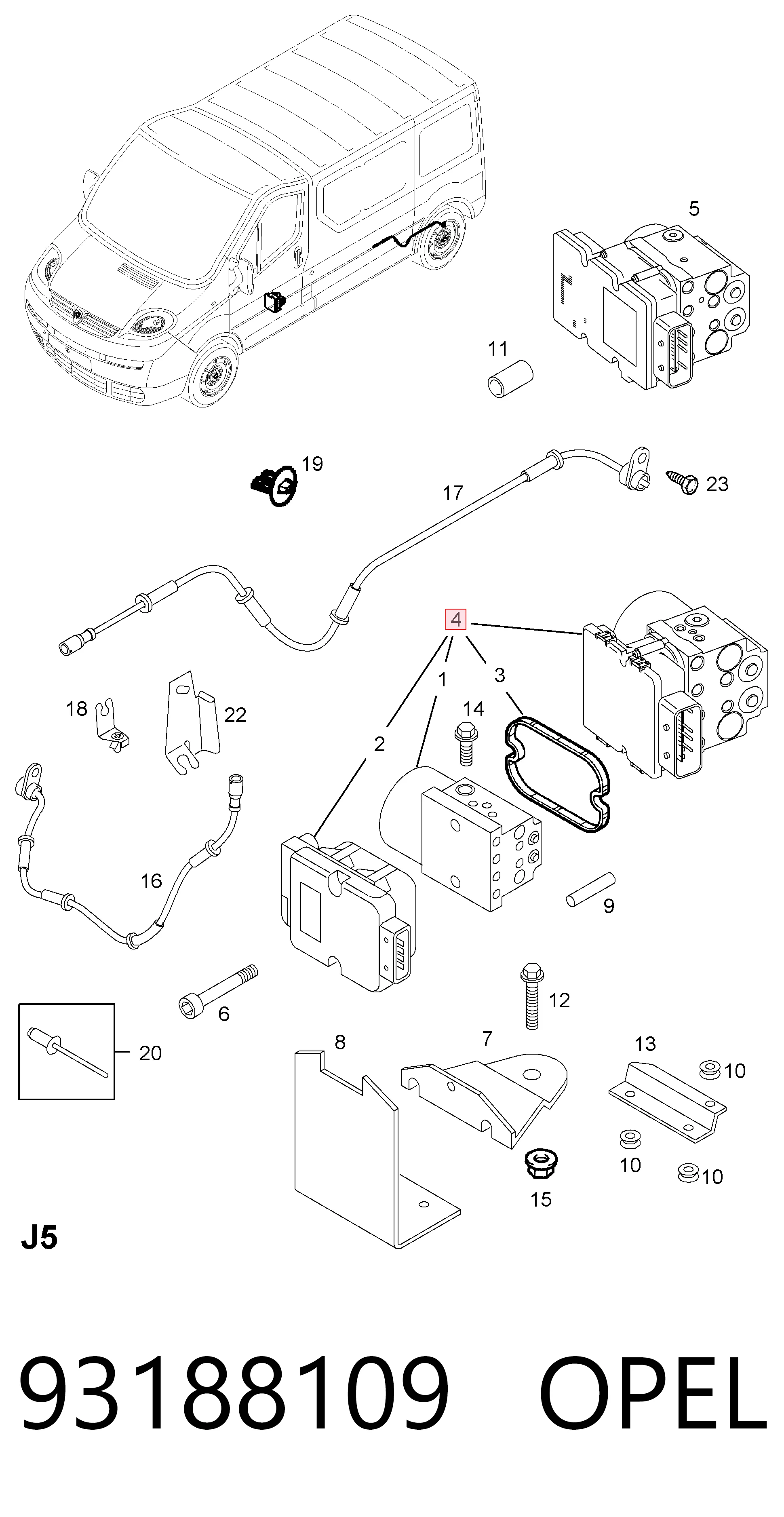 93188109 General Motors Блок управління АБС (ABS)