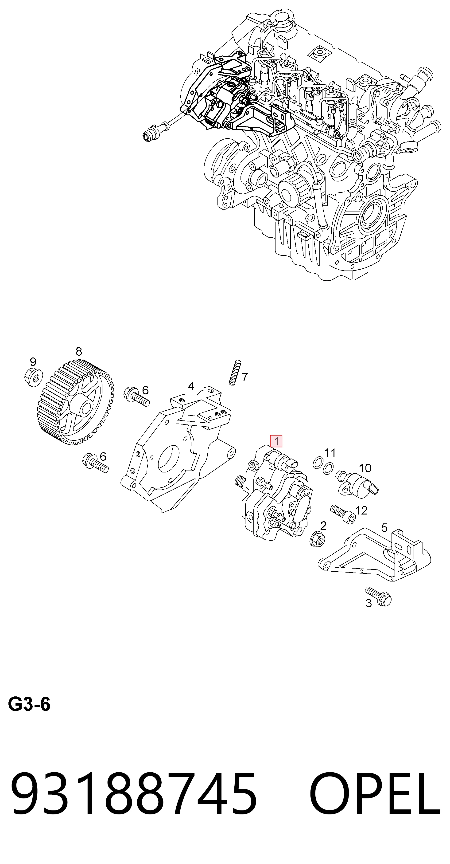 93188745 Opel Насос паливний високого тиску (ПНВТ)