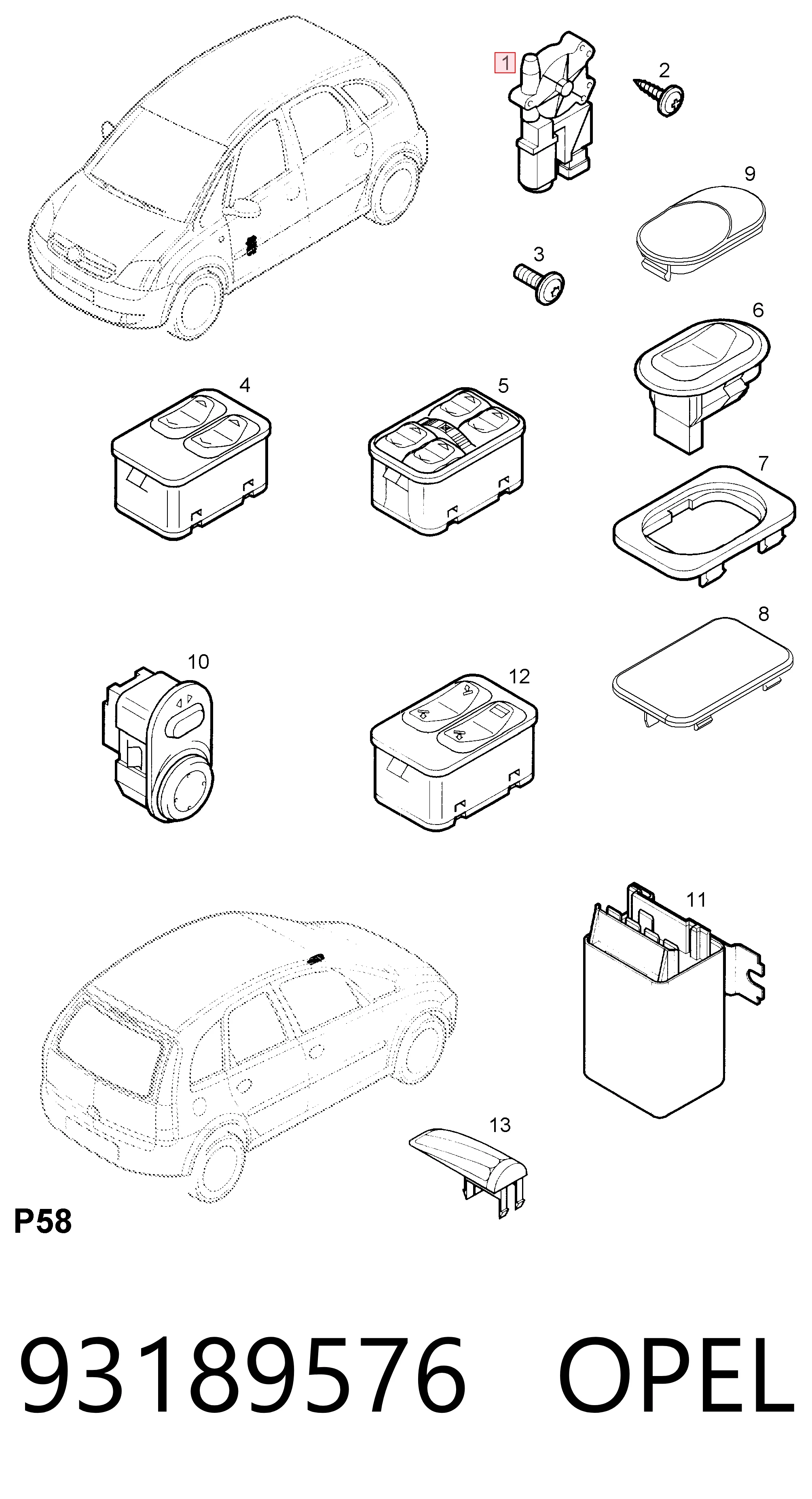 93189576 Peugeot/Citroen Мотор склопідйомника водійських дверей