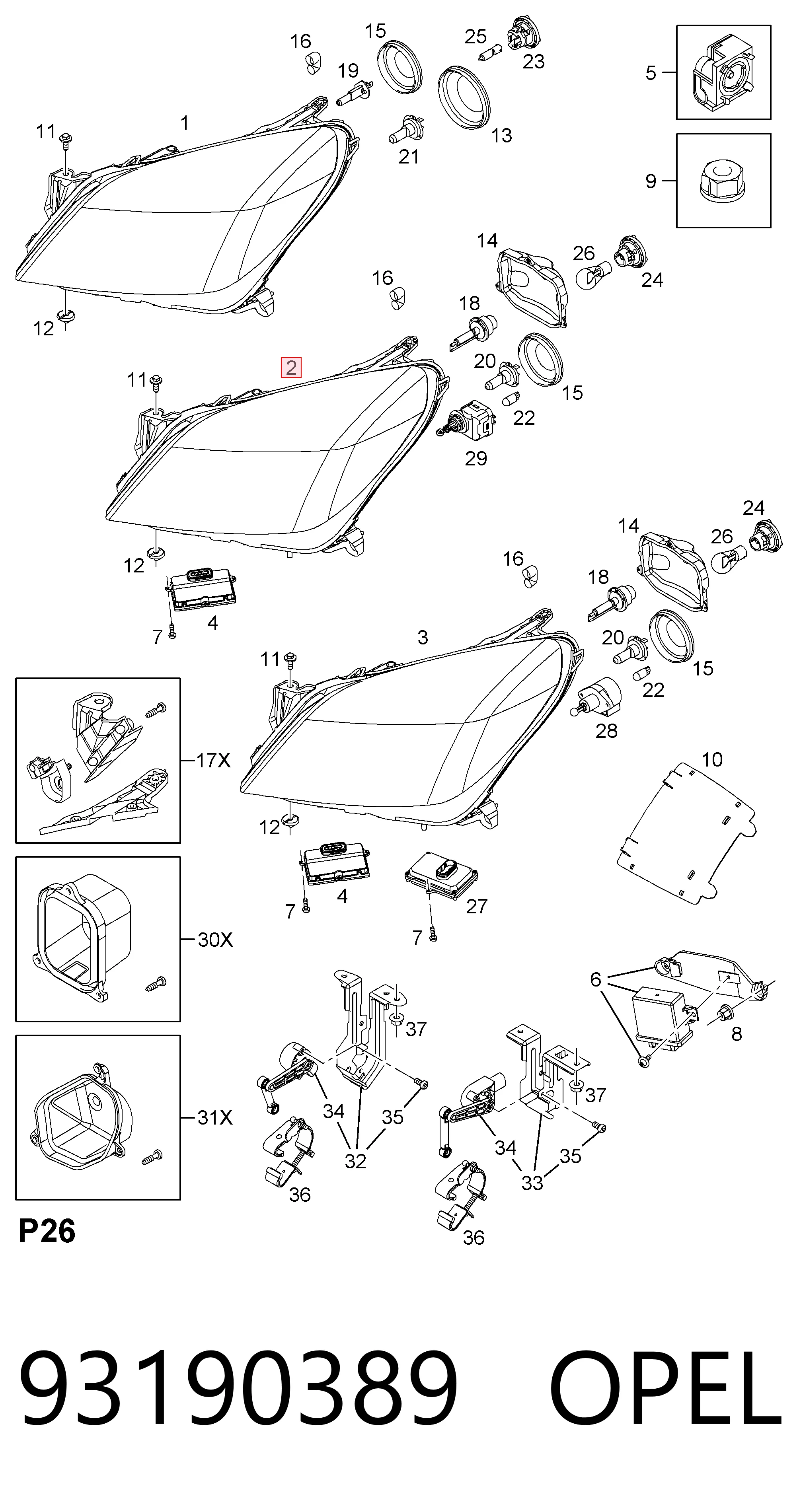 Фара передня права General Motors 1216664