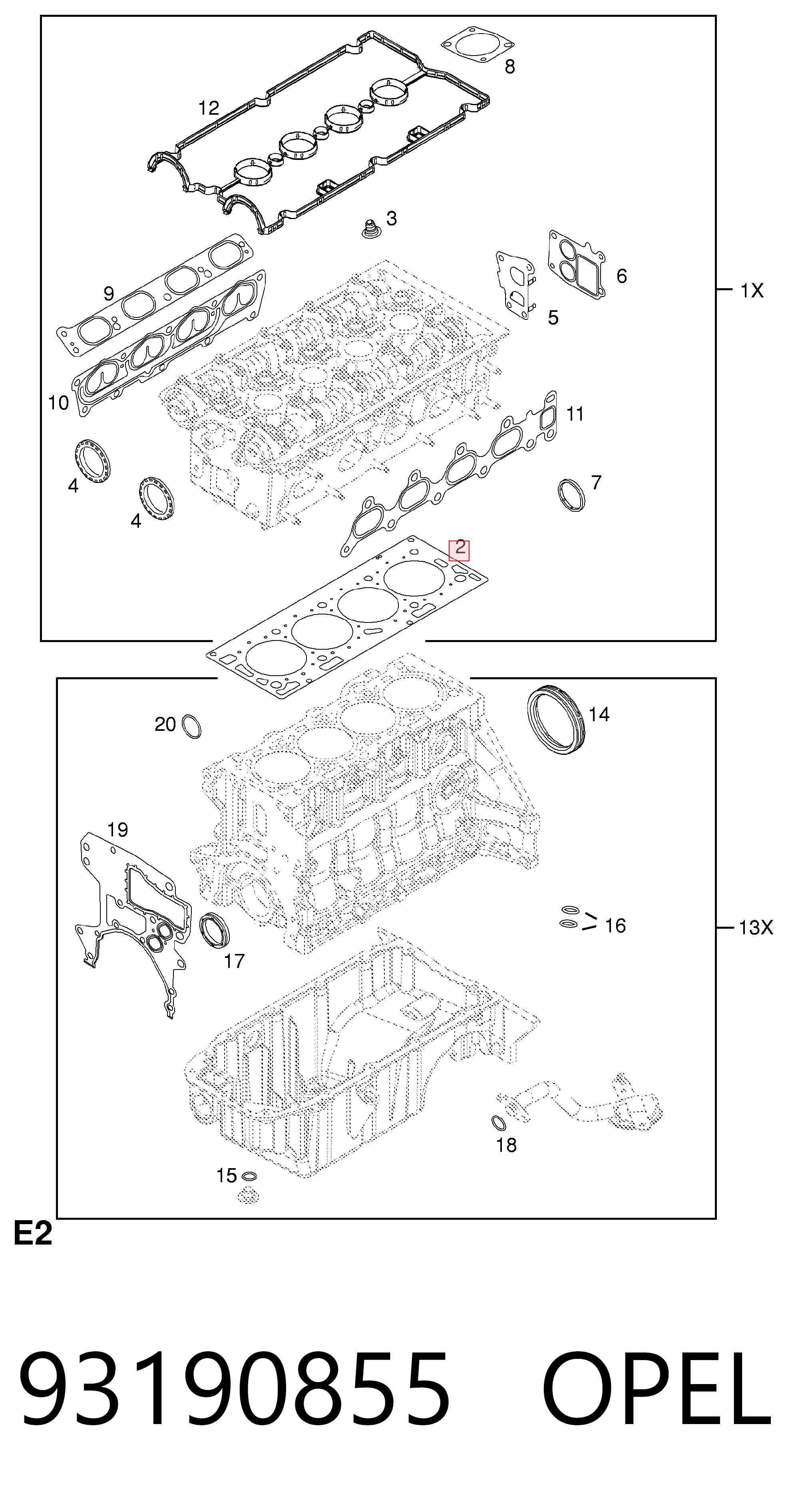 Прокладка ГБЦ General Motors 55560600 ціна, від 26.35 USD