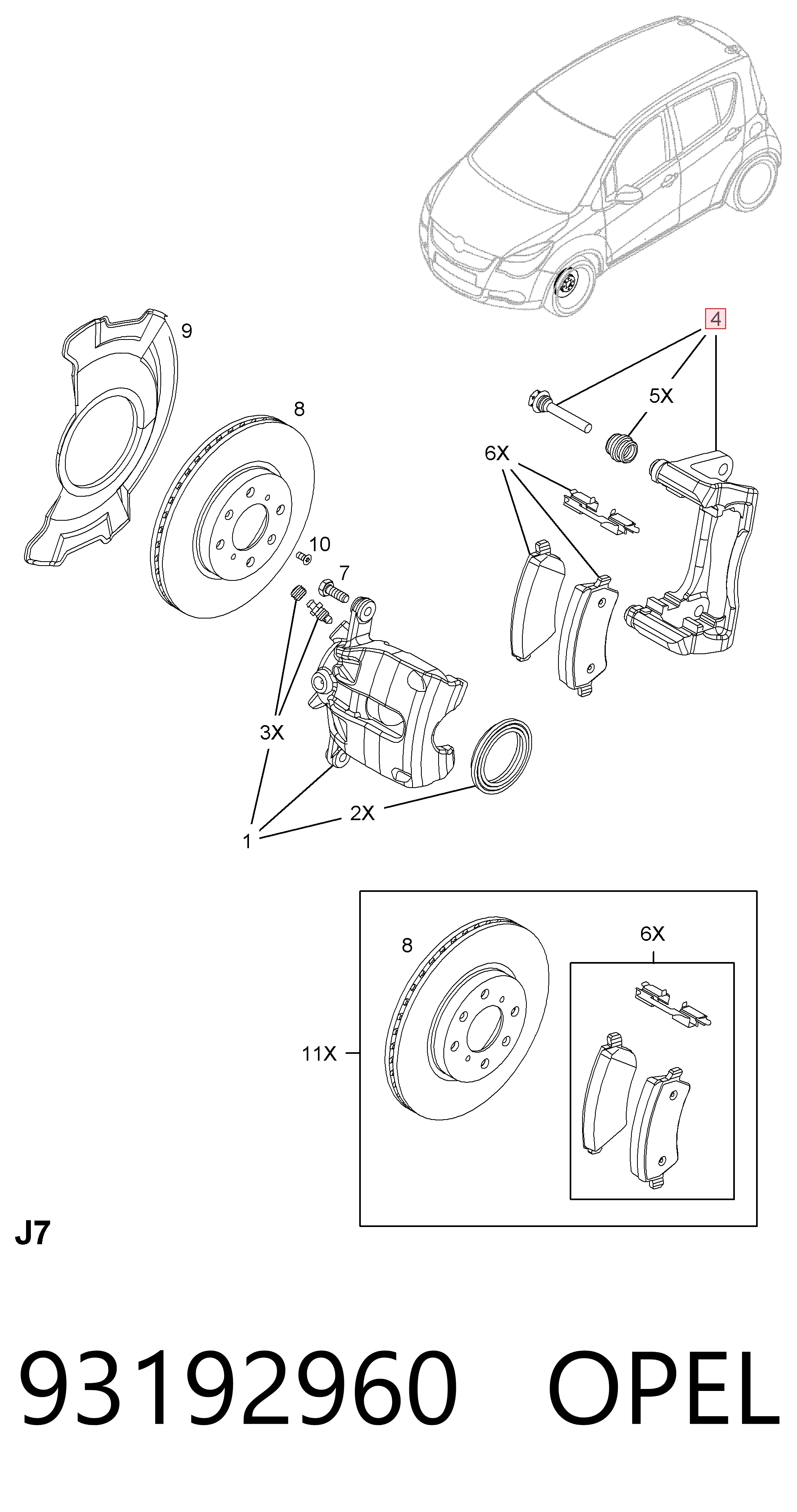Скоба супорта переднього Peugeot/Citroen 93192960