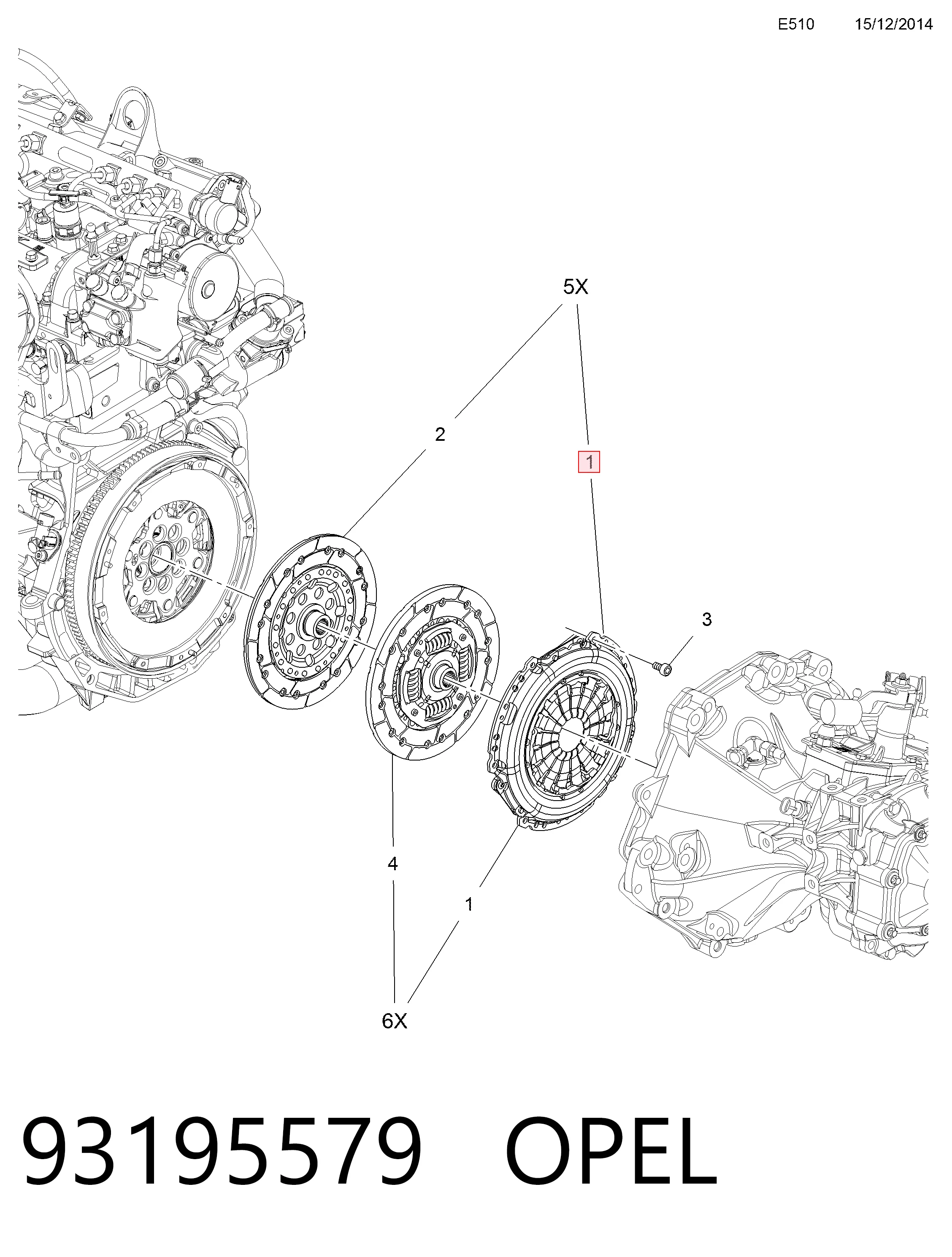 55567979 Peugeot/Citroen Натискний диск зчеплення
