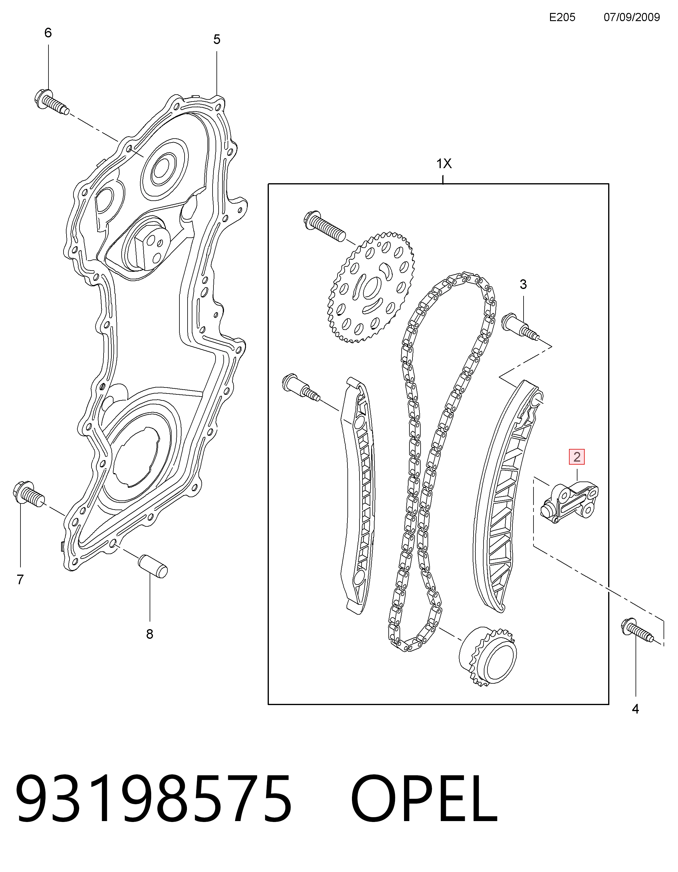 Гідронатяжитель ланцюга General Motors 93161657