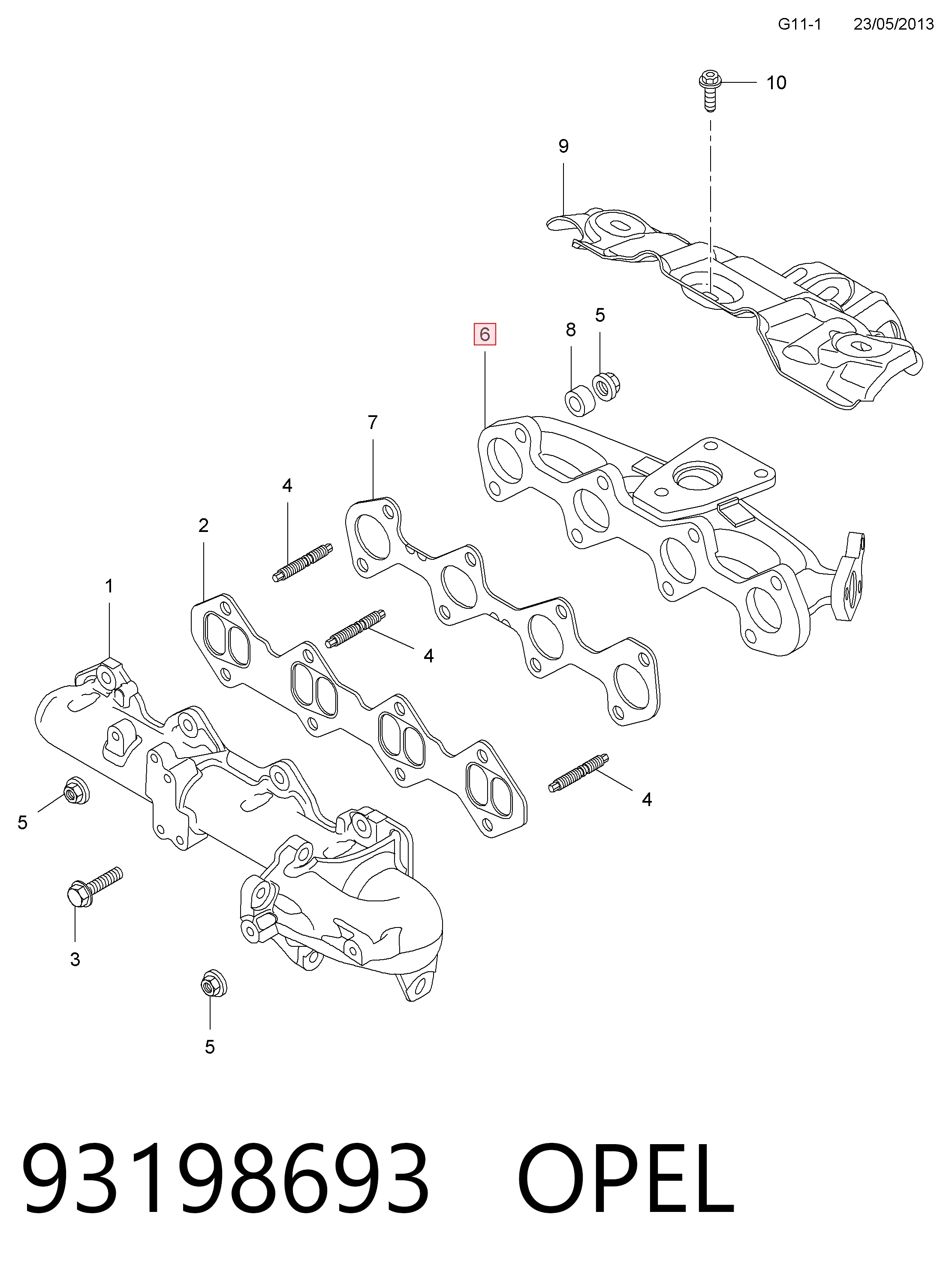 Газопроводи (колектор випускний) Renault (RVI) 93161636 ціна, від 15.20 USD
