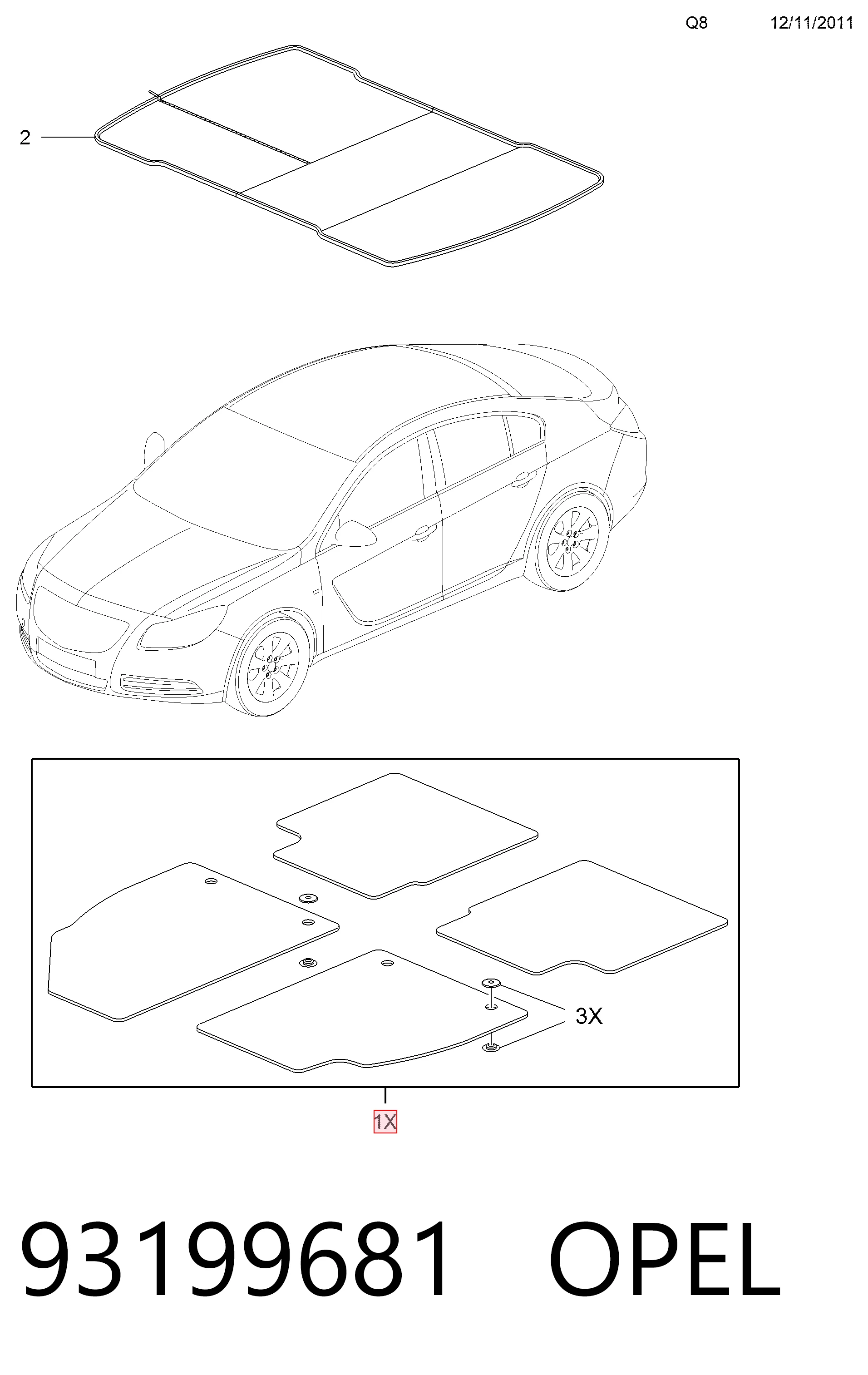 Килими салону на Opel Insignia A G09