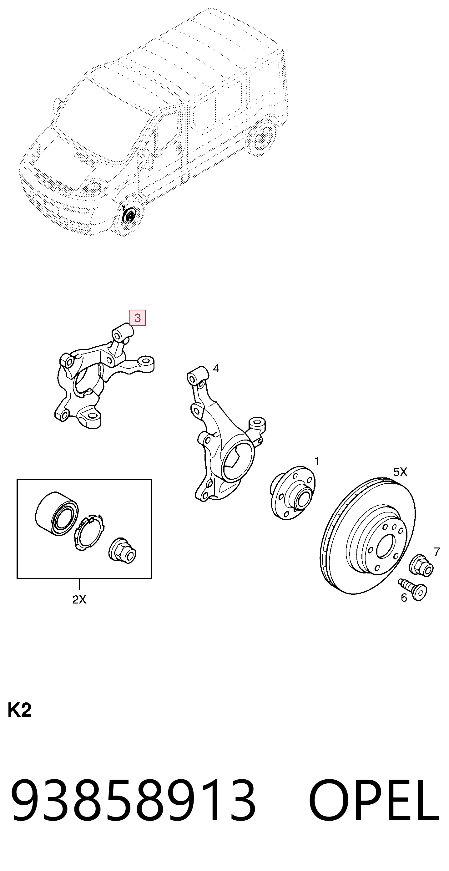 Цапфа поворотного кулака Renault (RVI) 93858913