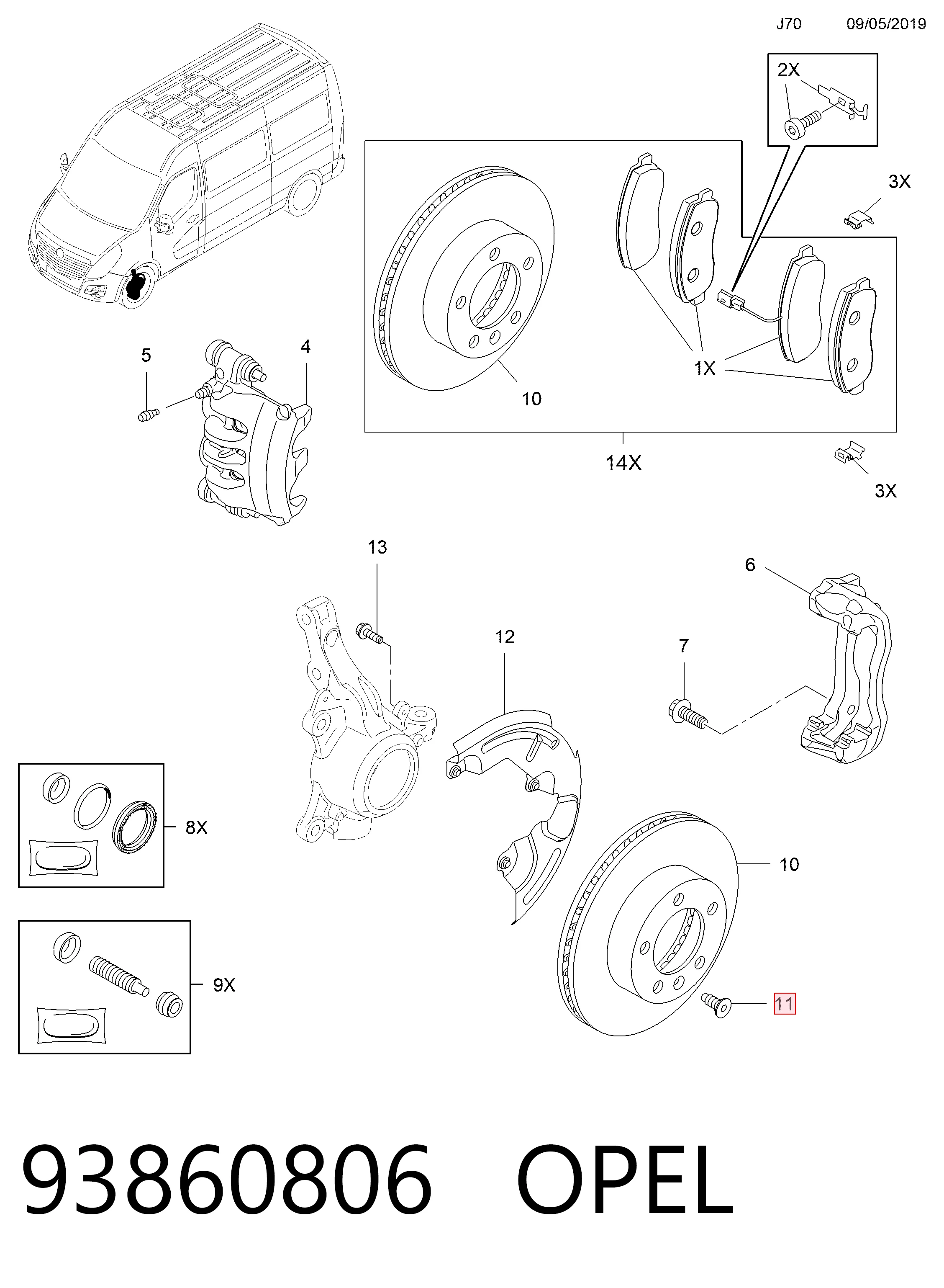 Купити 93860806 Peugeot/Citroen Болт гальмівного супорту