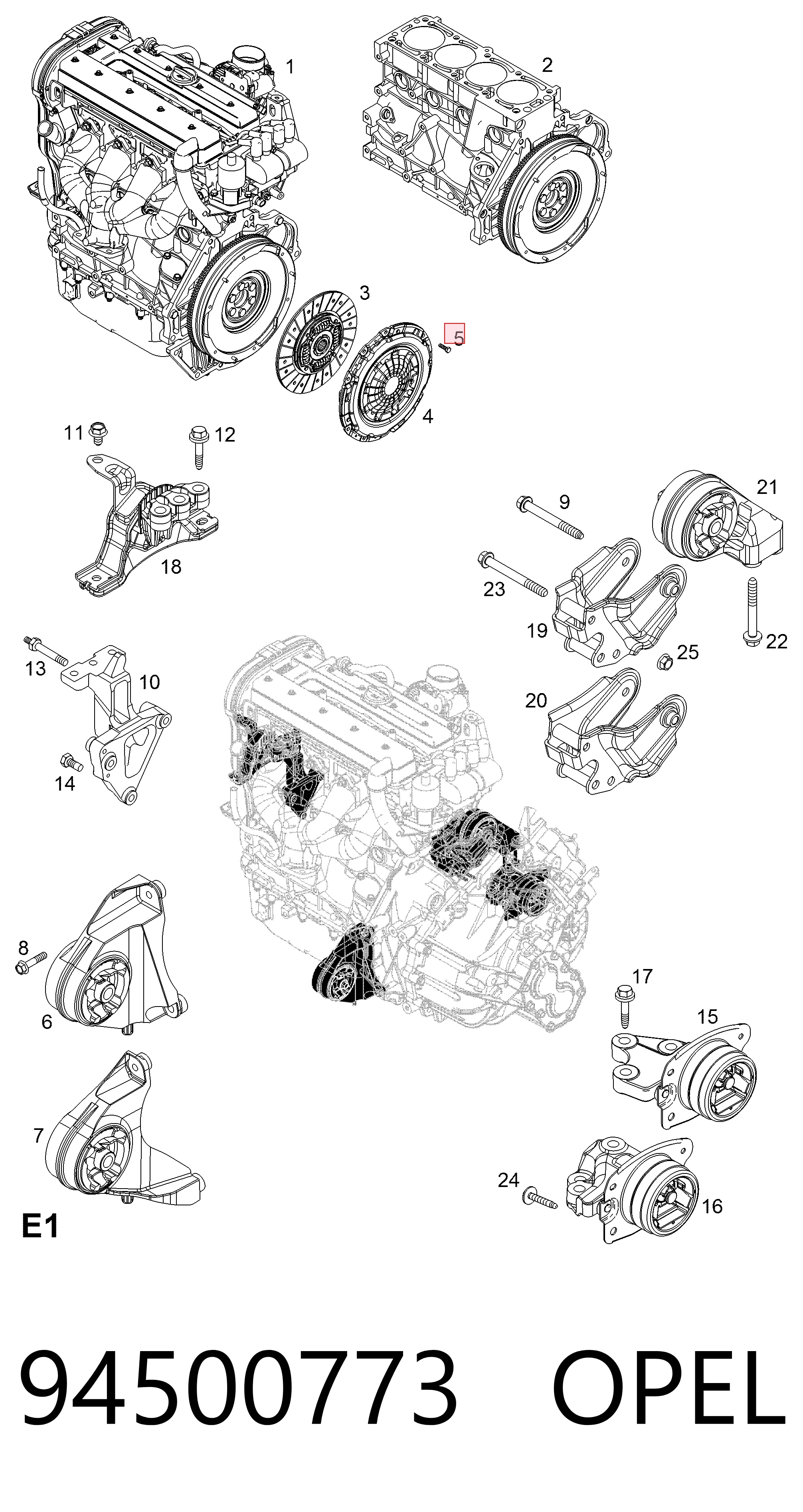 Купити 94500773 Peugeot/Citroen Болт кріплення корзини зчеплення