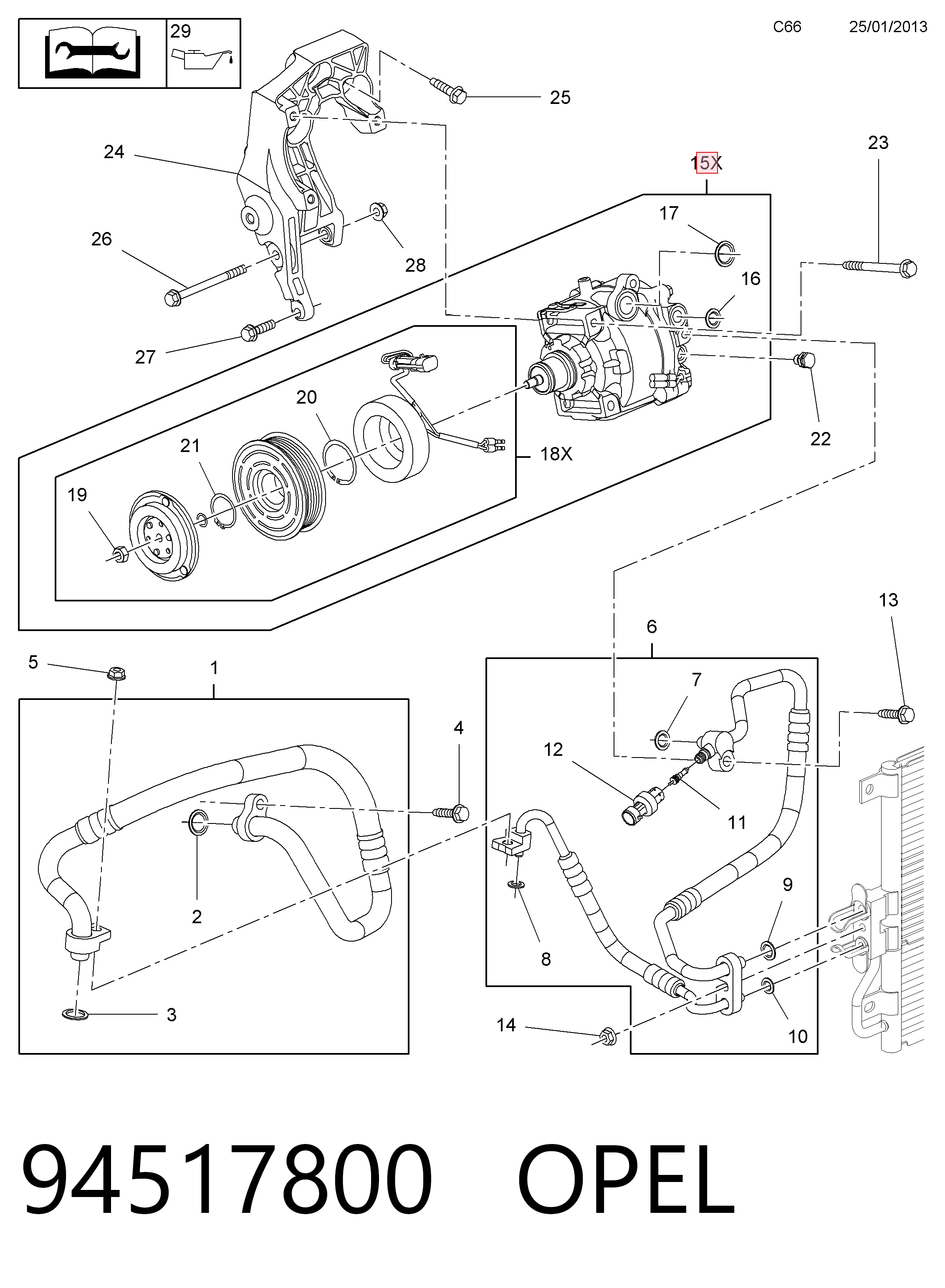 94517800 Opel Компресор холодоагенту