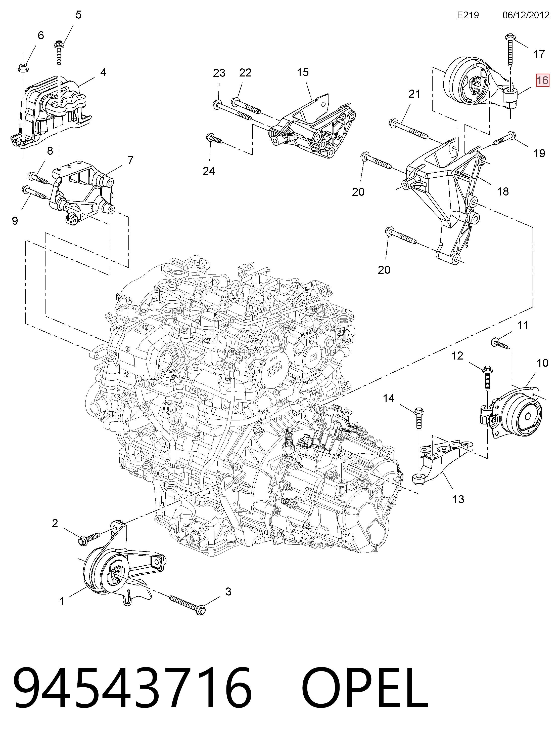 Подушка (опора) двигуна, задня General Motors 25888331 ціна, від 72.25 USD
