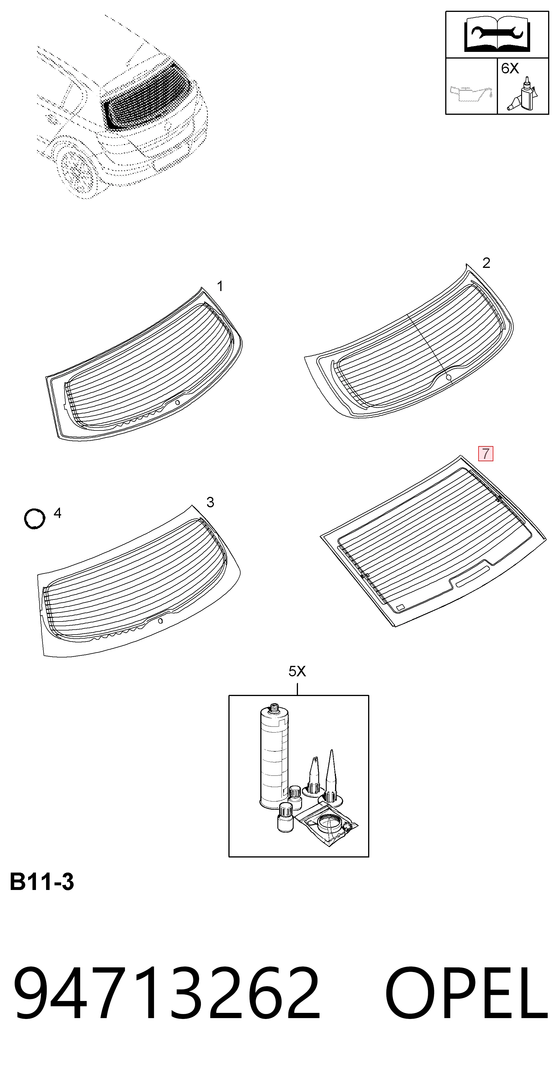 Заднє вікно на Opel Astra H L69