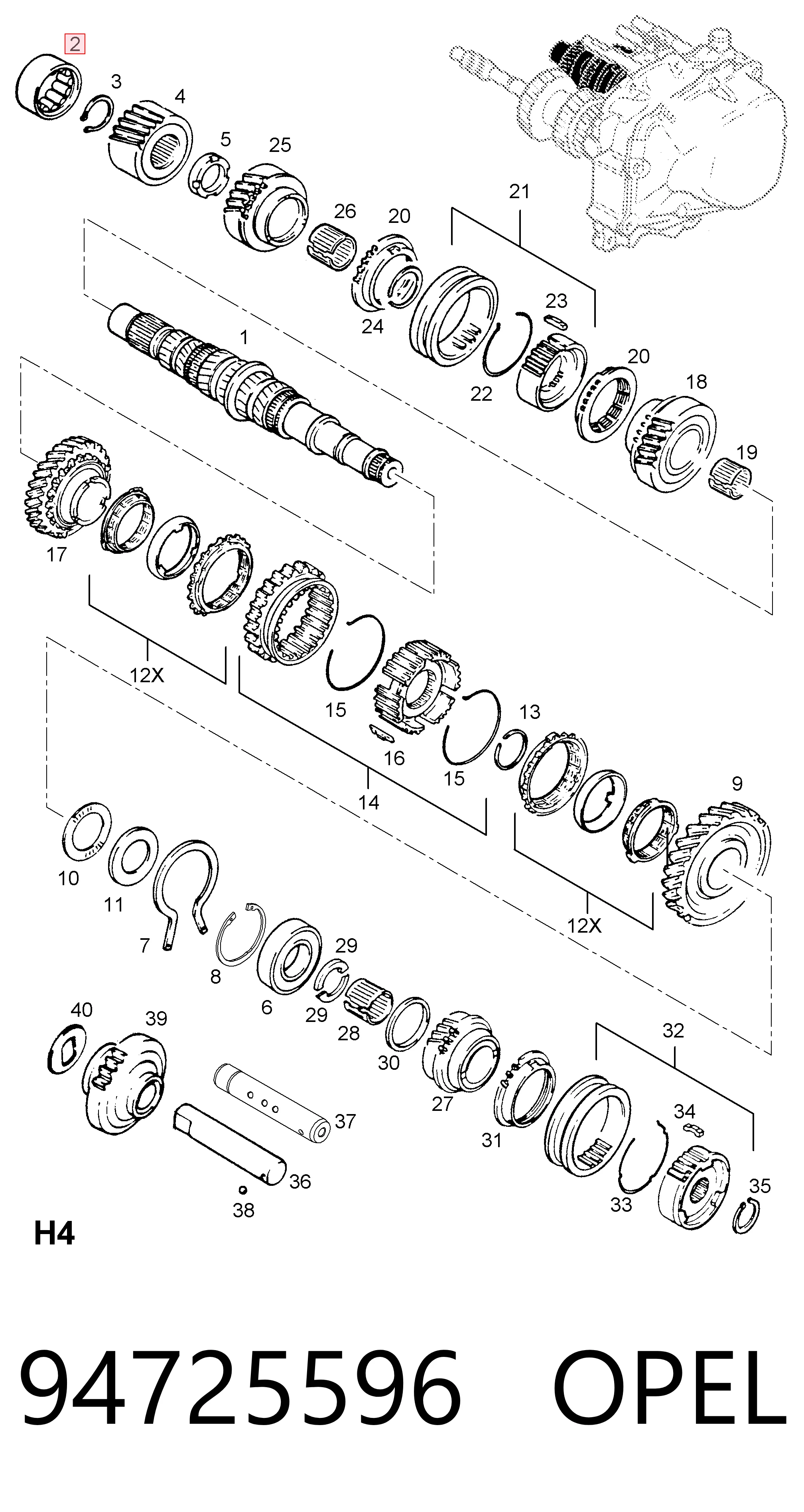 94725596 General Motors Підшипник КПП
