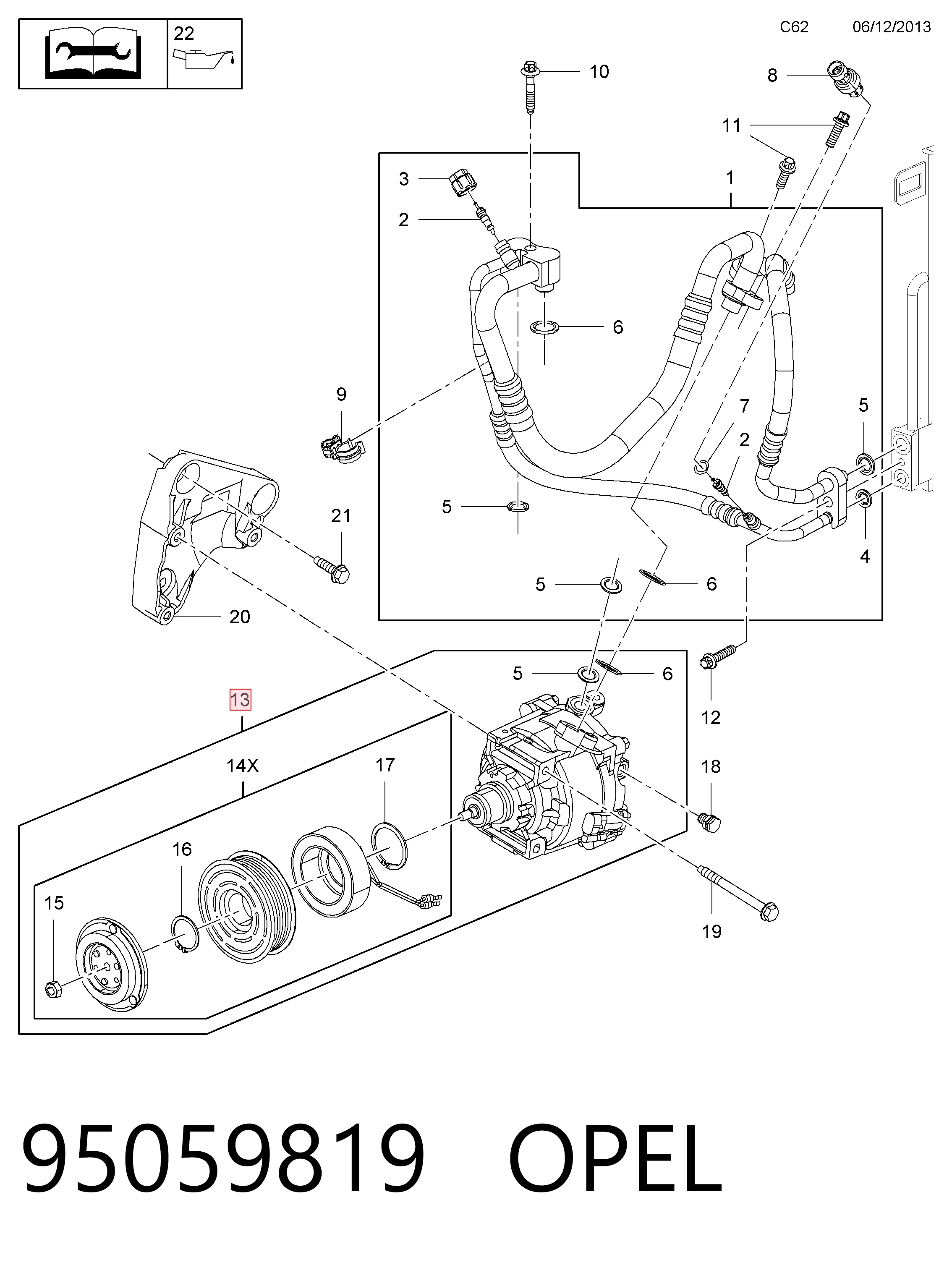 95059819 Opel Компресор холодоагенту
