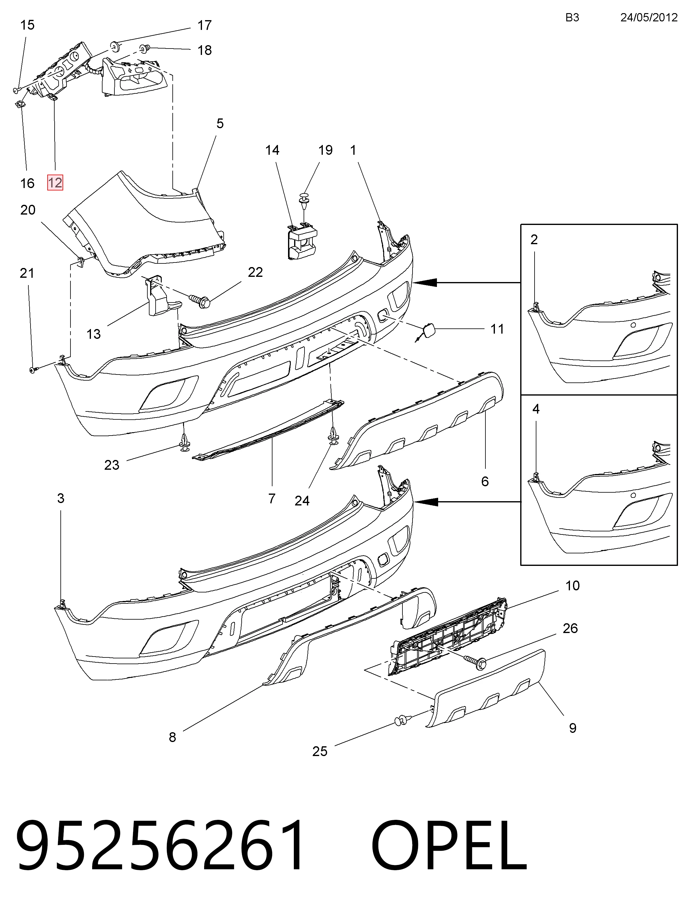 Направляюча заднього бампера, ліва General Motors 42406276 ціна, від 34.31 USD