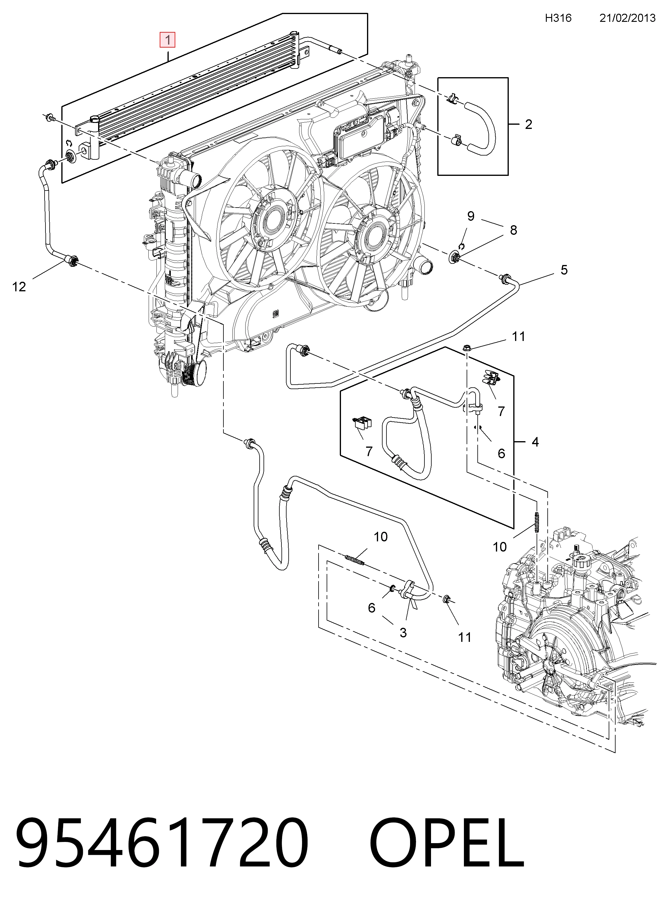 95280471 Peugeot/Citroen Радіатор охолодження, АКПП