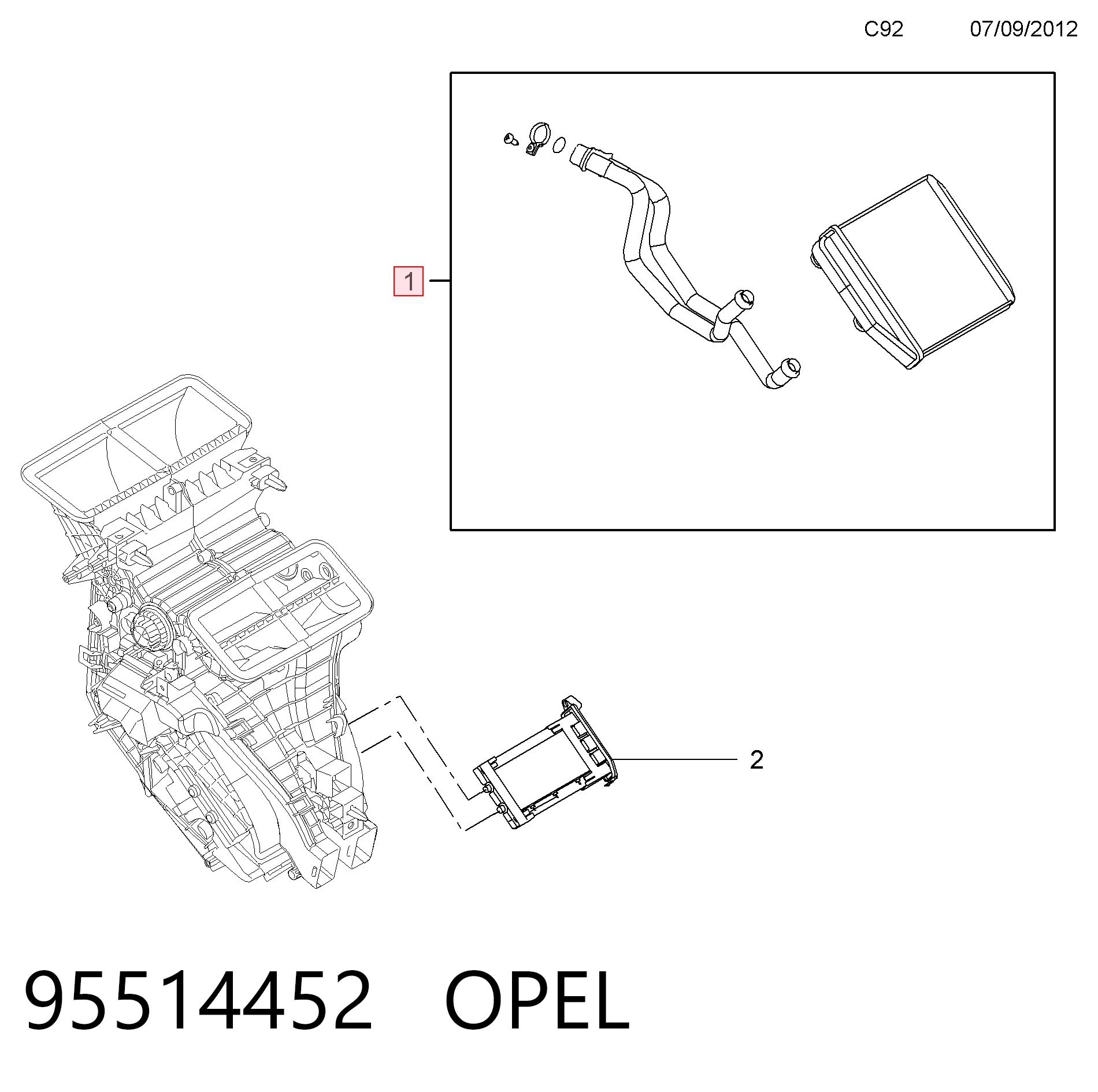Радіатор пічки 95518093 General Motors