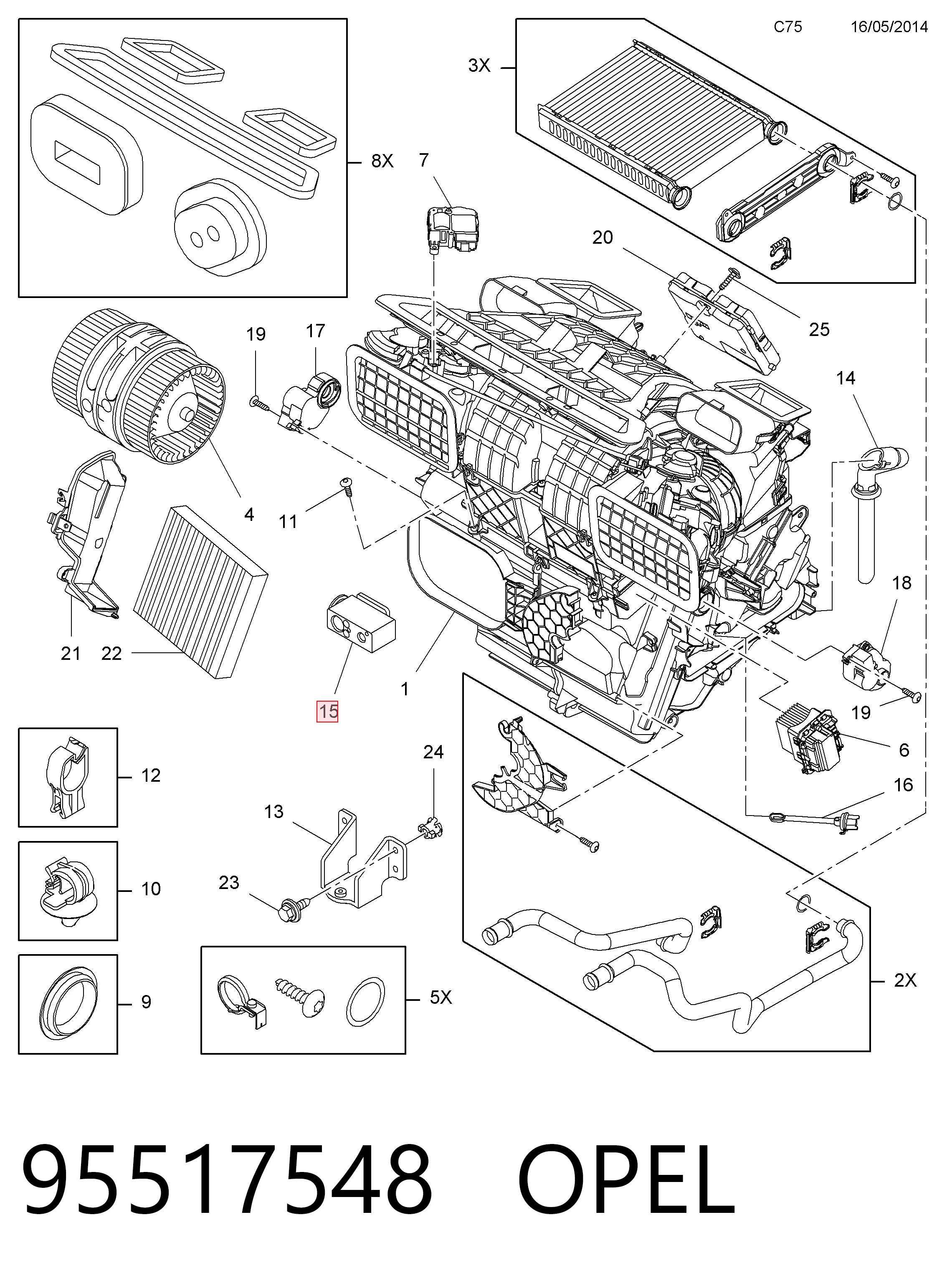 95517548 Peugeot/Citroen Клапан TRV, кондиціонера