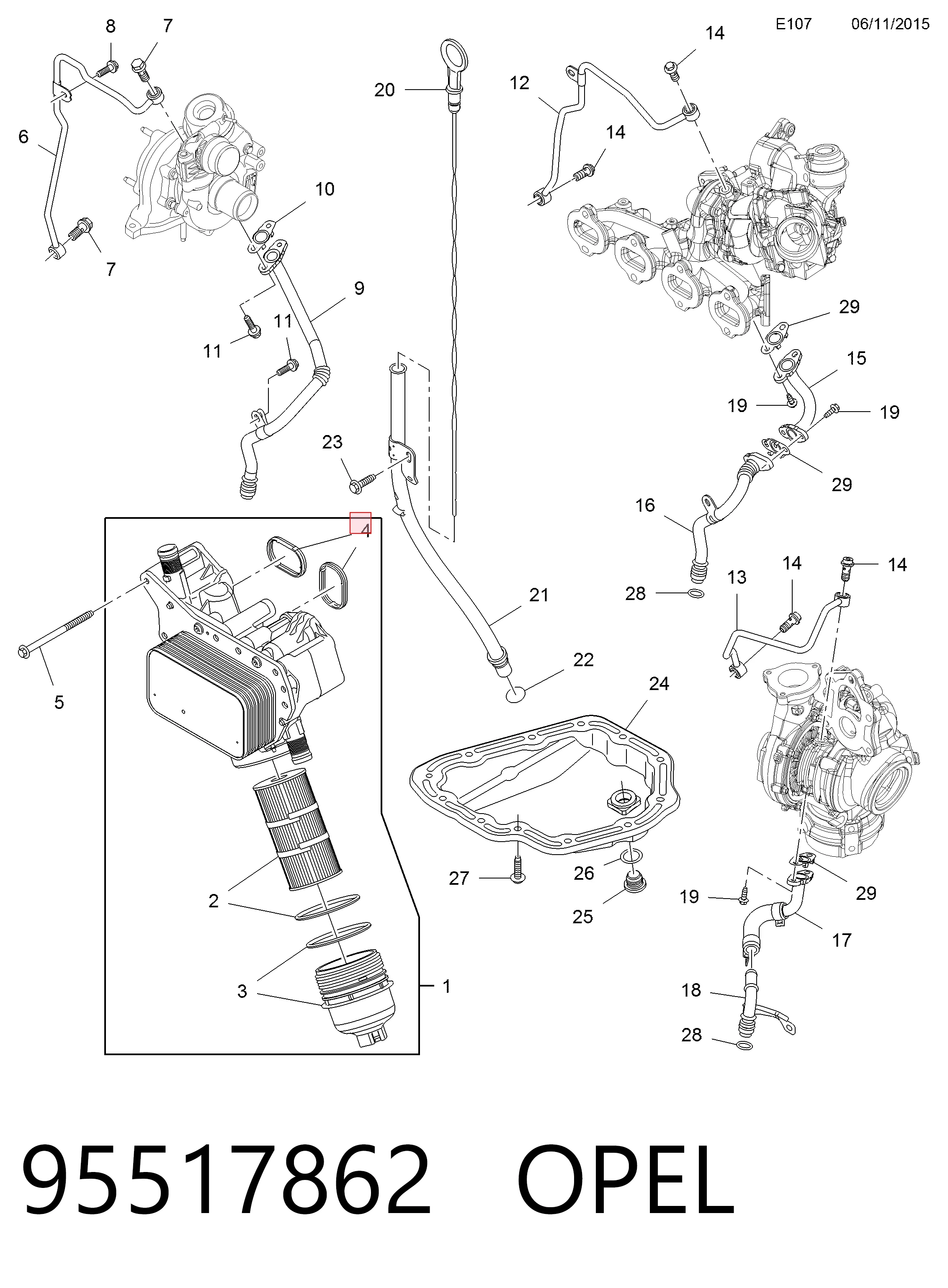 Прокладка адаптера маслянного фільтра General Motors 95517862 ціна, від 13.03 USD