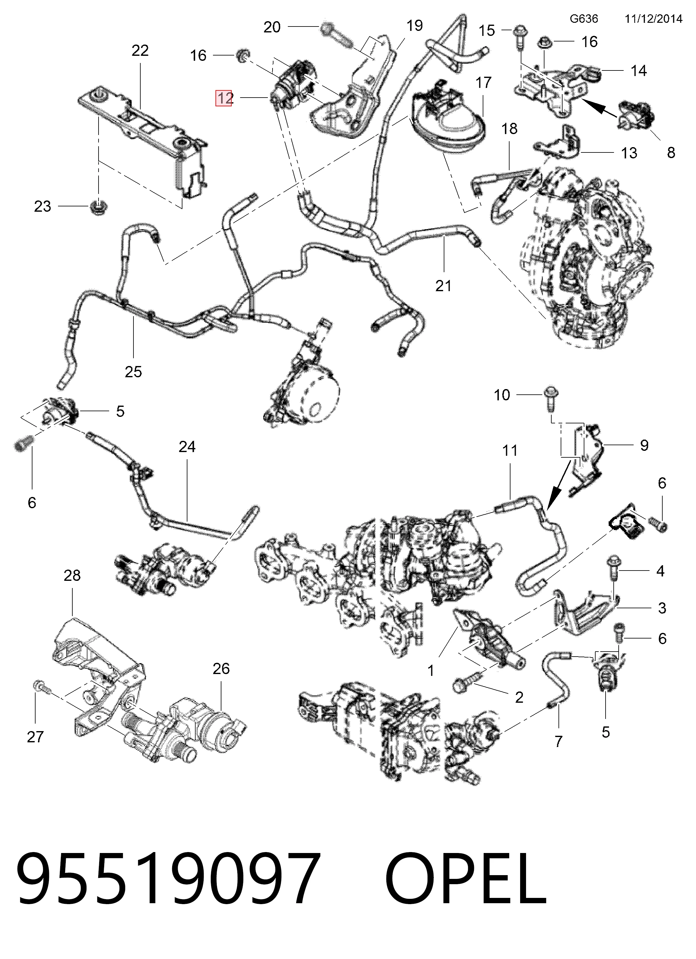95519097 Peugeot/Citroen Клапан перетворювач тиску наддуву (соленоїд)