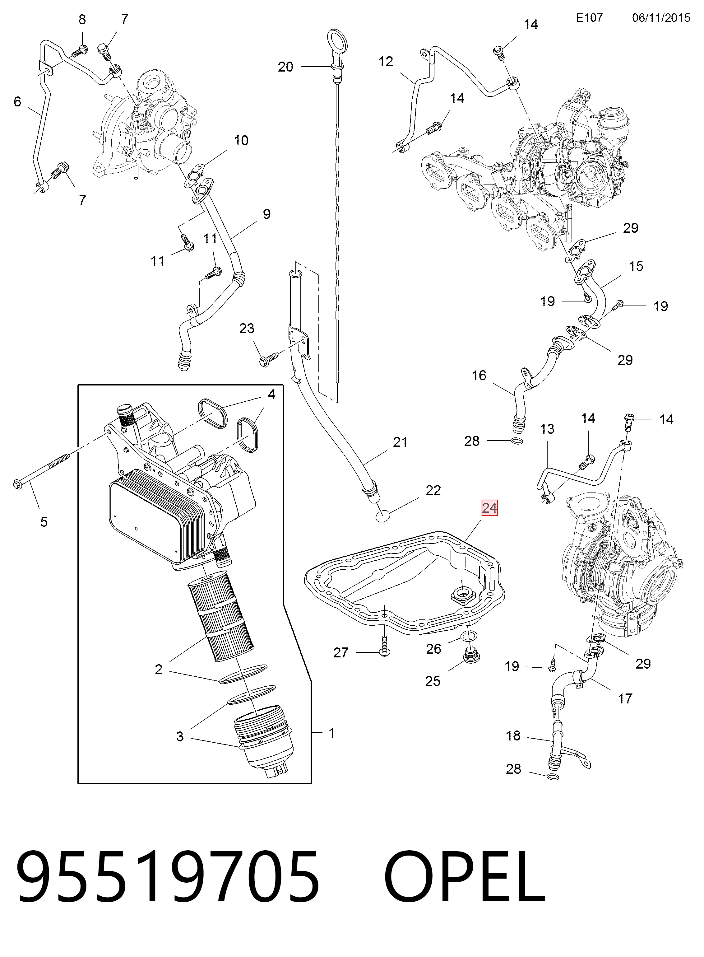 Піддон масляний картера двигуна, нижня частина 95519705 General Motors