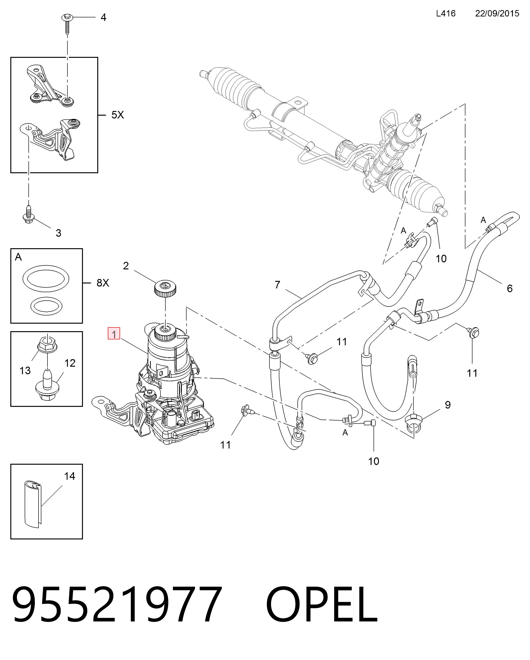 95521977 General Motors Насос гідропідсилювача