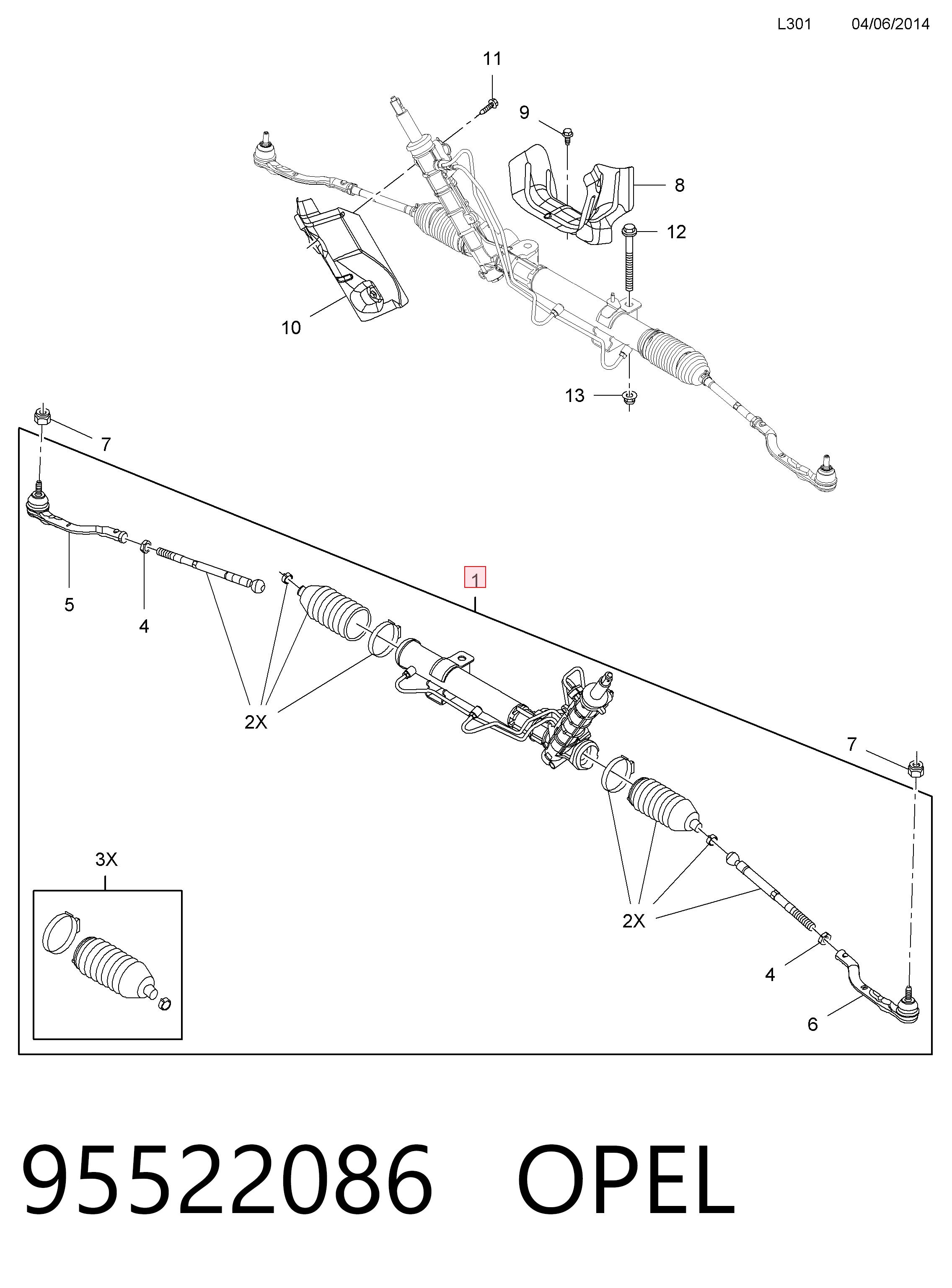 Управління рульове в зборі Nissan/Infiniti 4900100Q3F ціна, від 309.34 USD