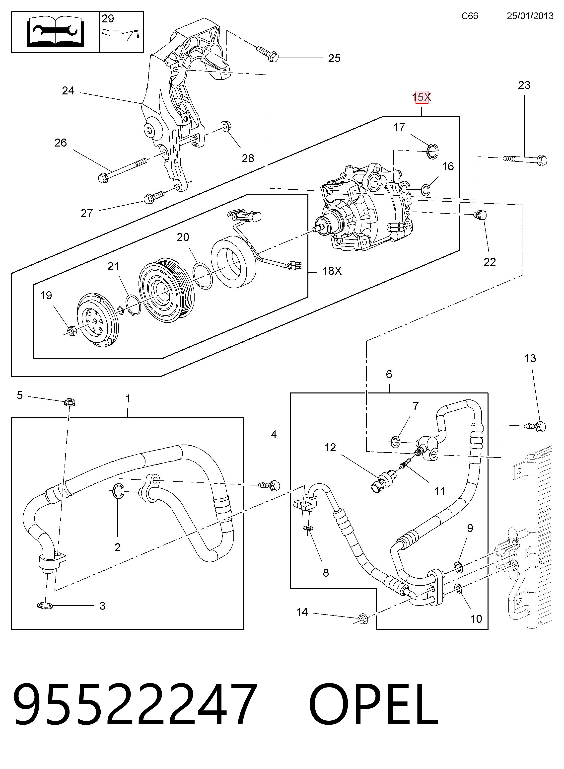 95522247 Opel Компресор холодоагенту
