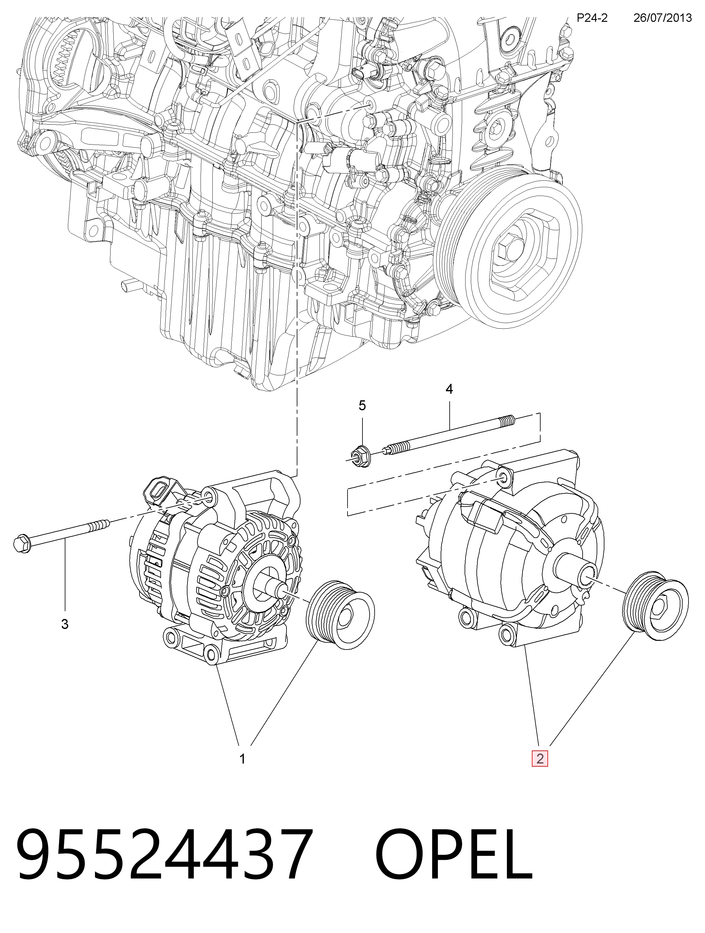 95524437 Opel Авто генератор