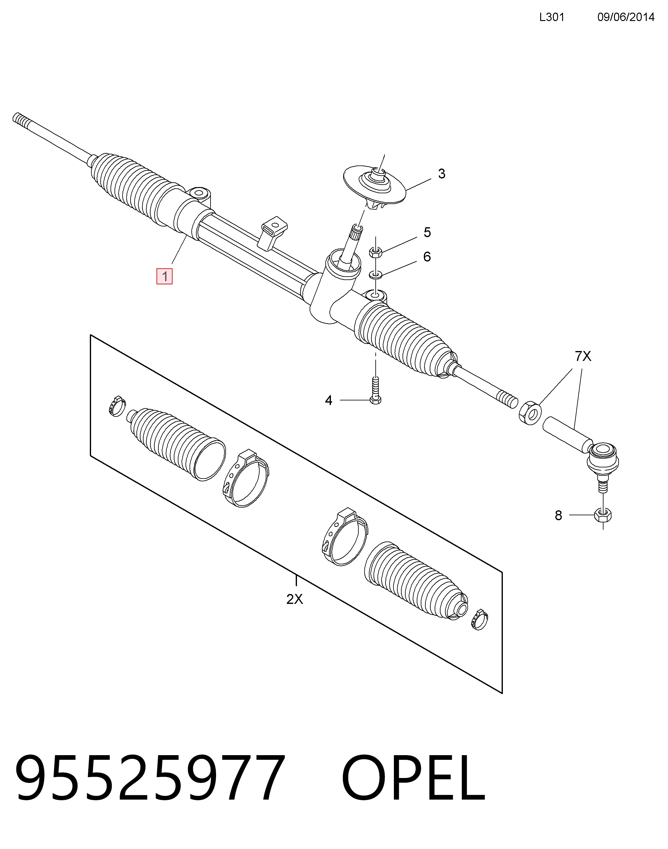 95525978 Peugeot/Citroen Рейковий рульовий механізм