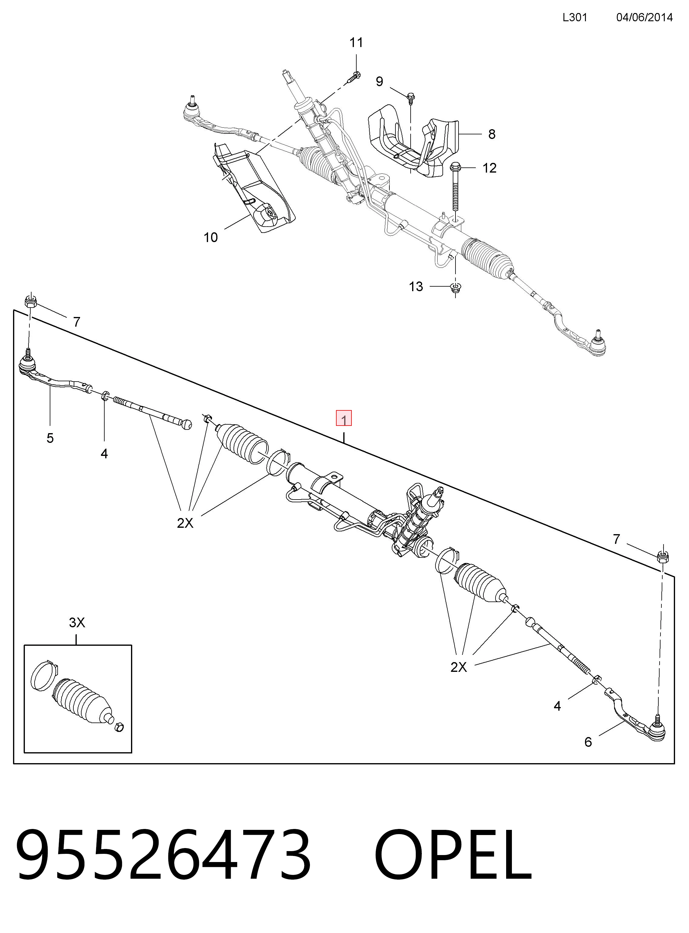 Рульова рейка 4900100Q3F Nissan/Infiniti