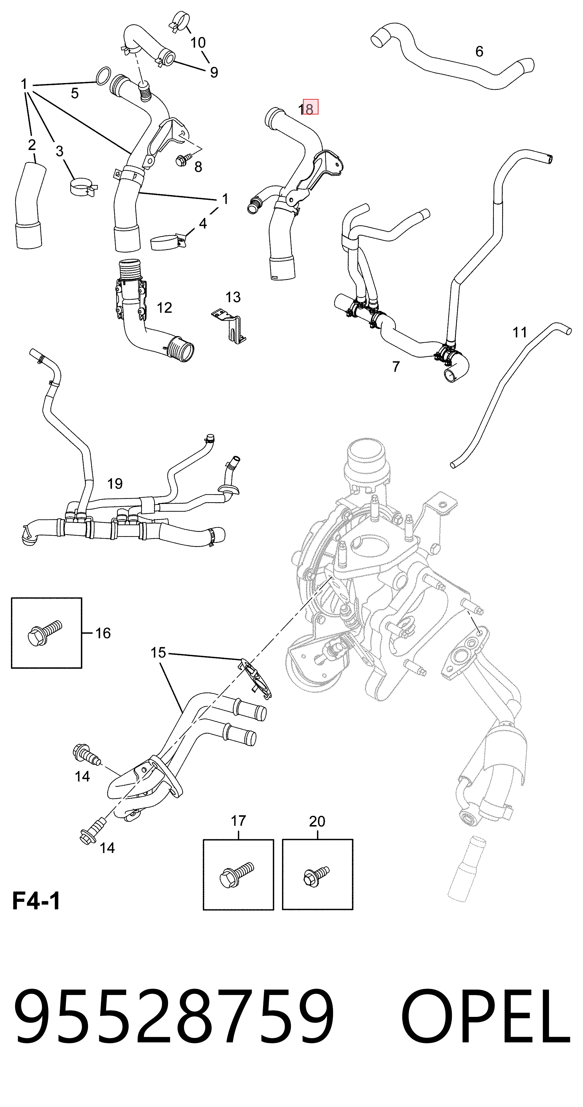 Патрубок системи охолодження General Motors 93168737