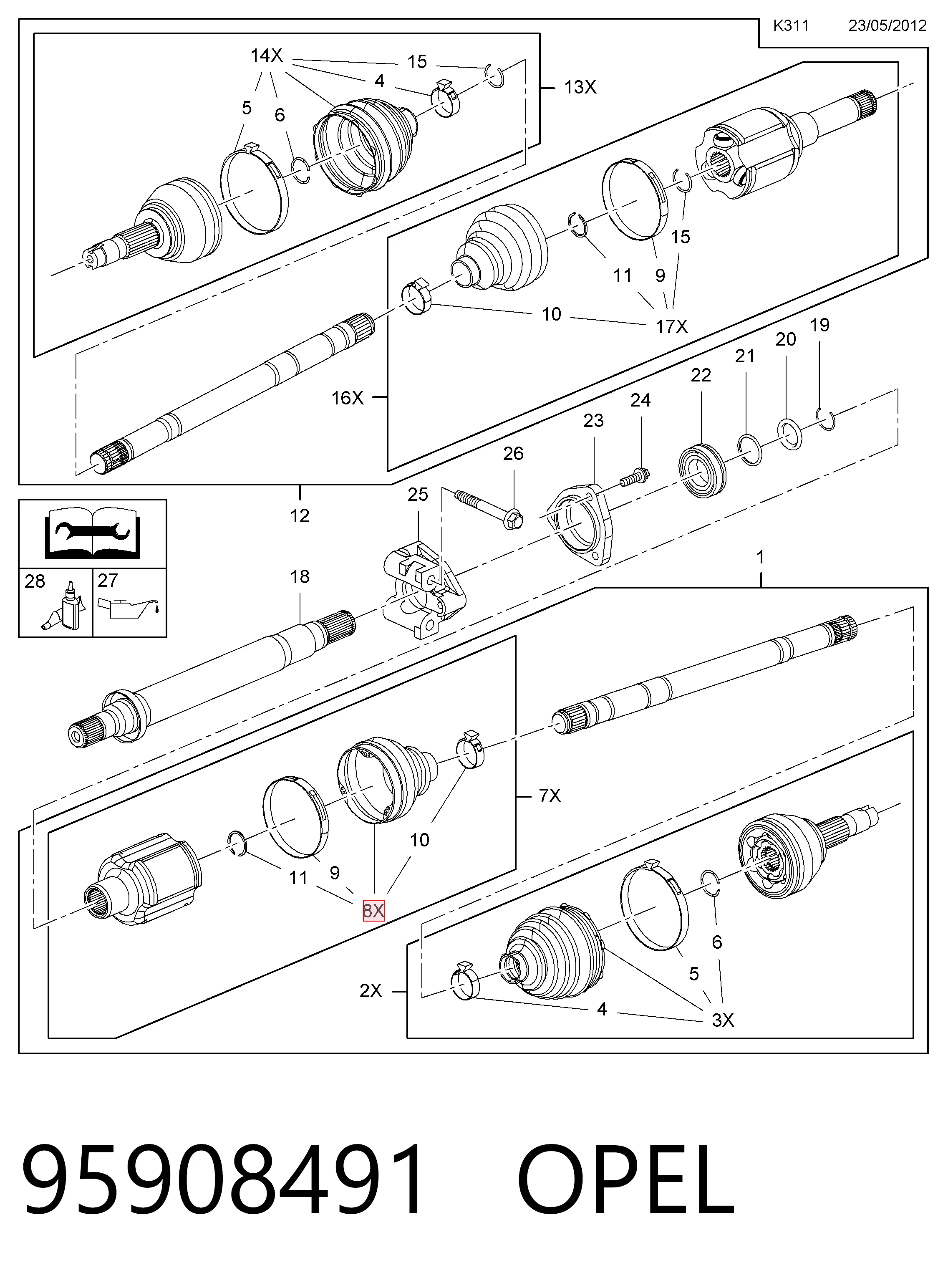 Пильник ШРУСа внутрішній, правий GKN-Spidan 0036353 ціна, від 23.92 USD