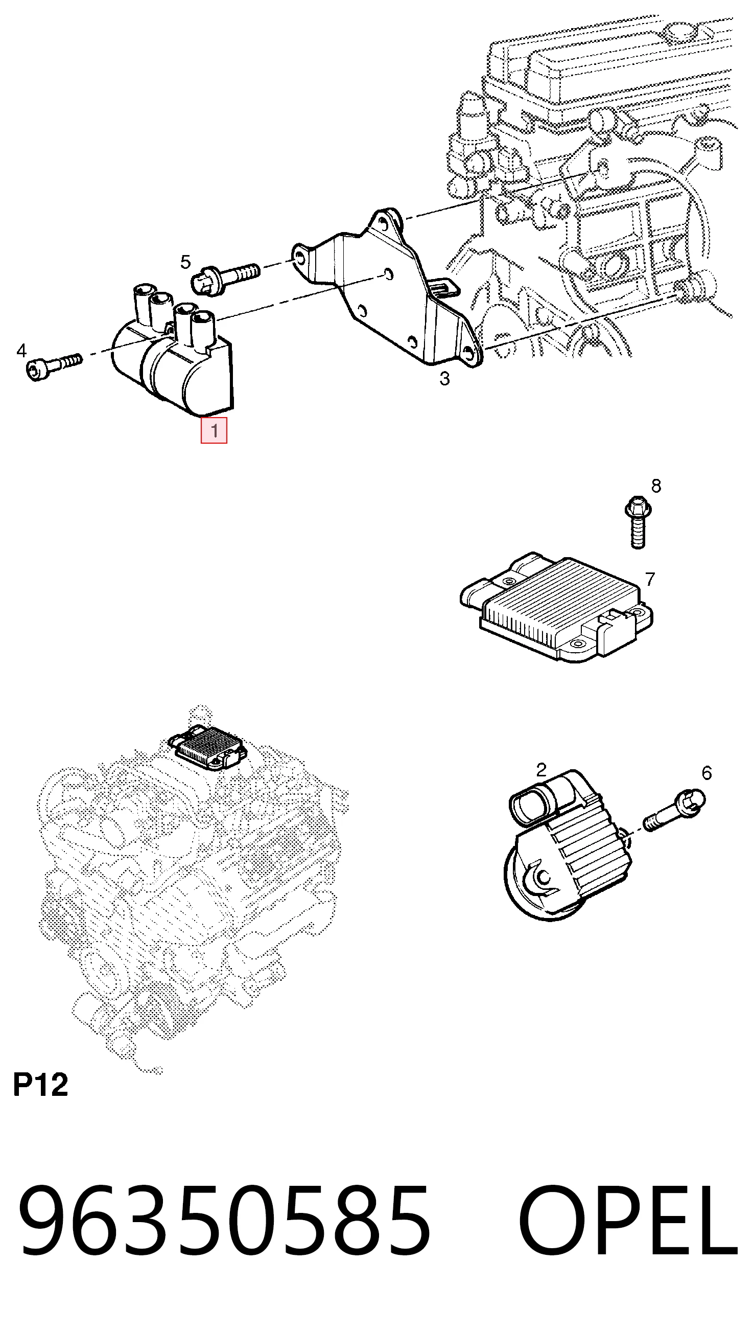 96350585 Opel Котушка запалювання