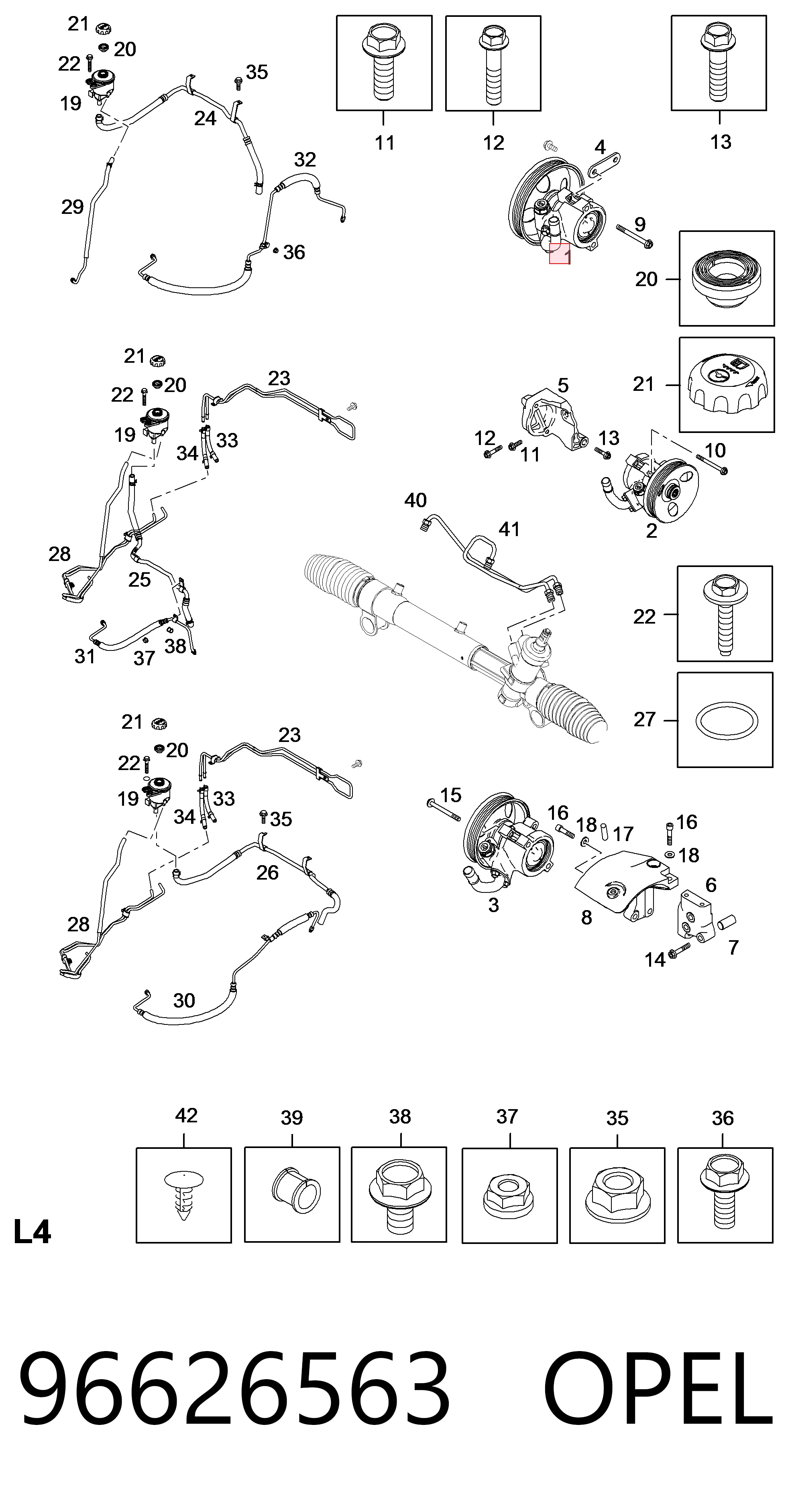 96626563 Opel Насос гідропідсилювача