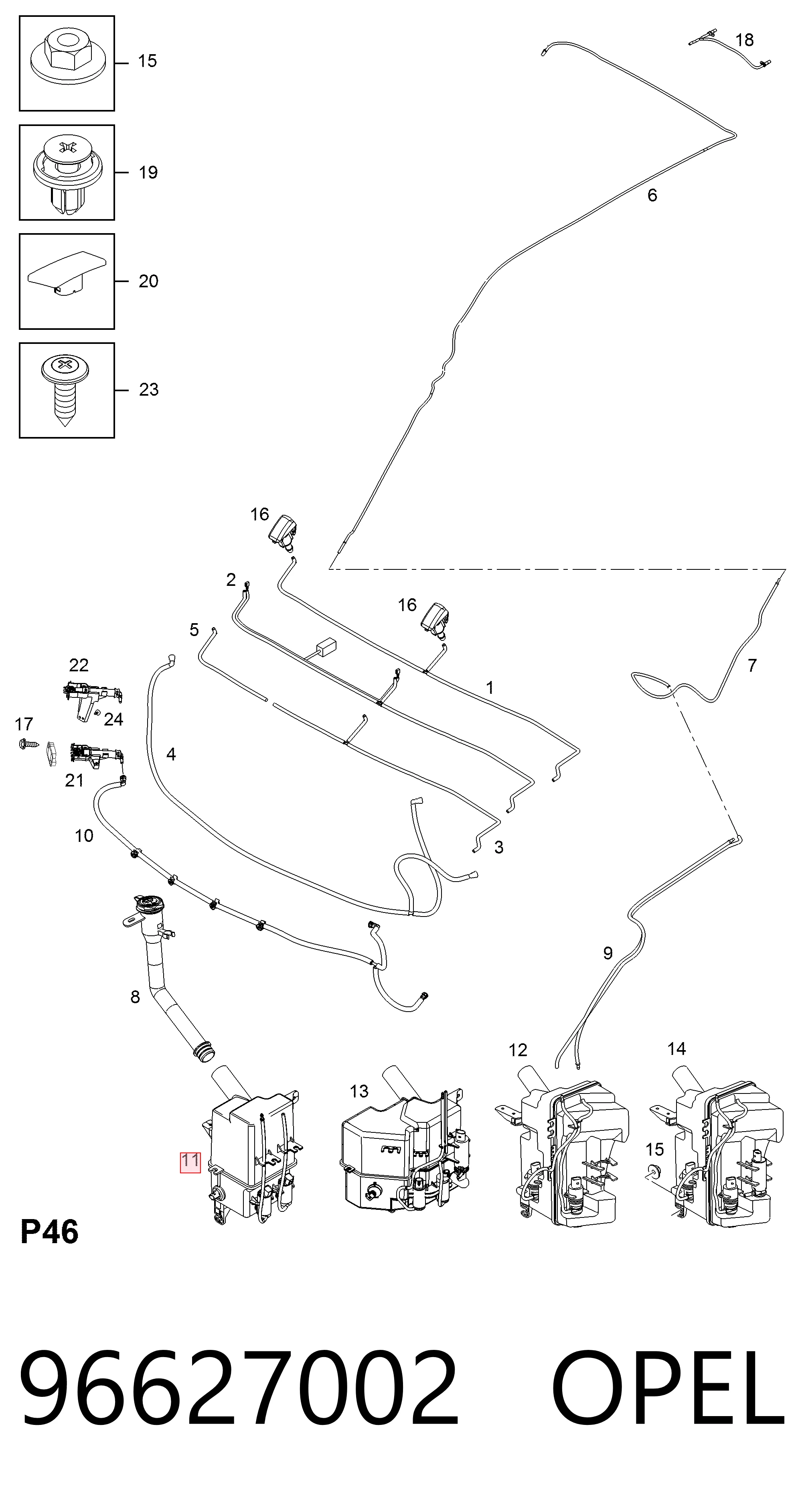 96627002 Opel Бачок склоомивача