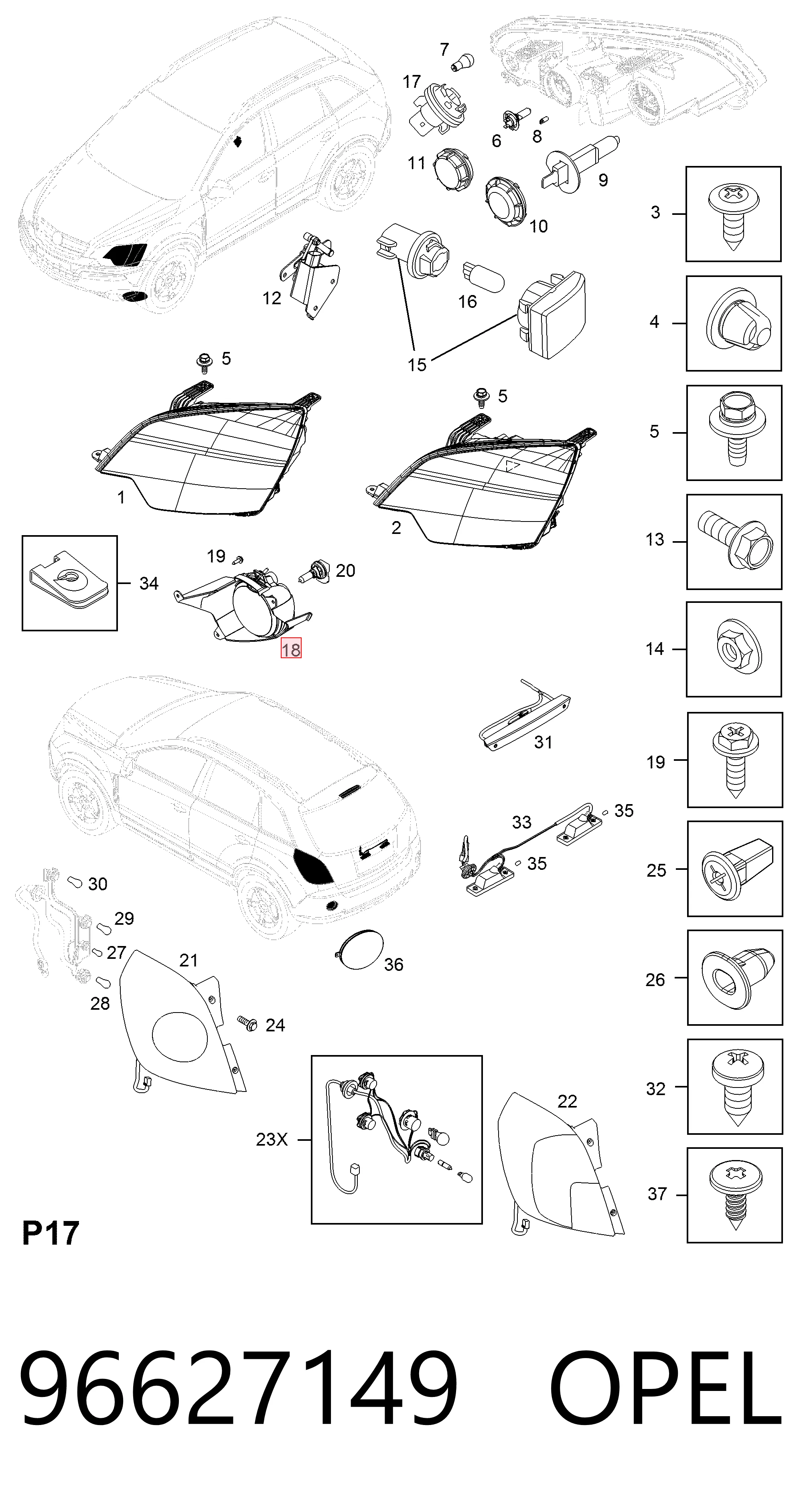 Туманка ліва Opel Antara A позашляховик (L07) (2006 - 2017) ціна, від 40.99 USD