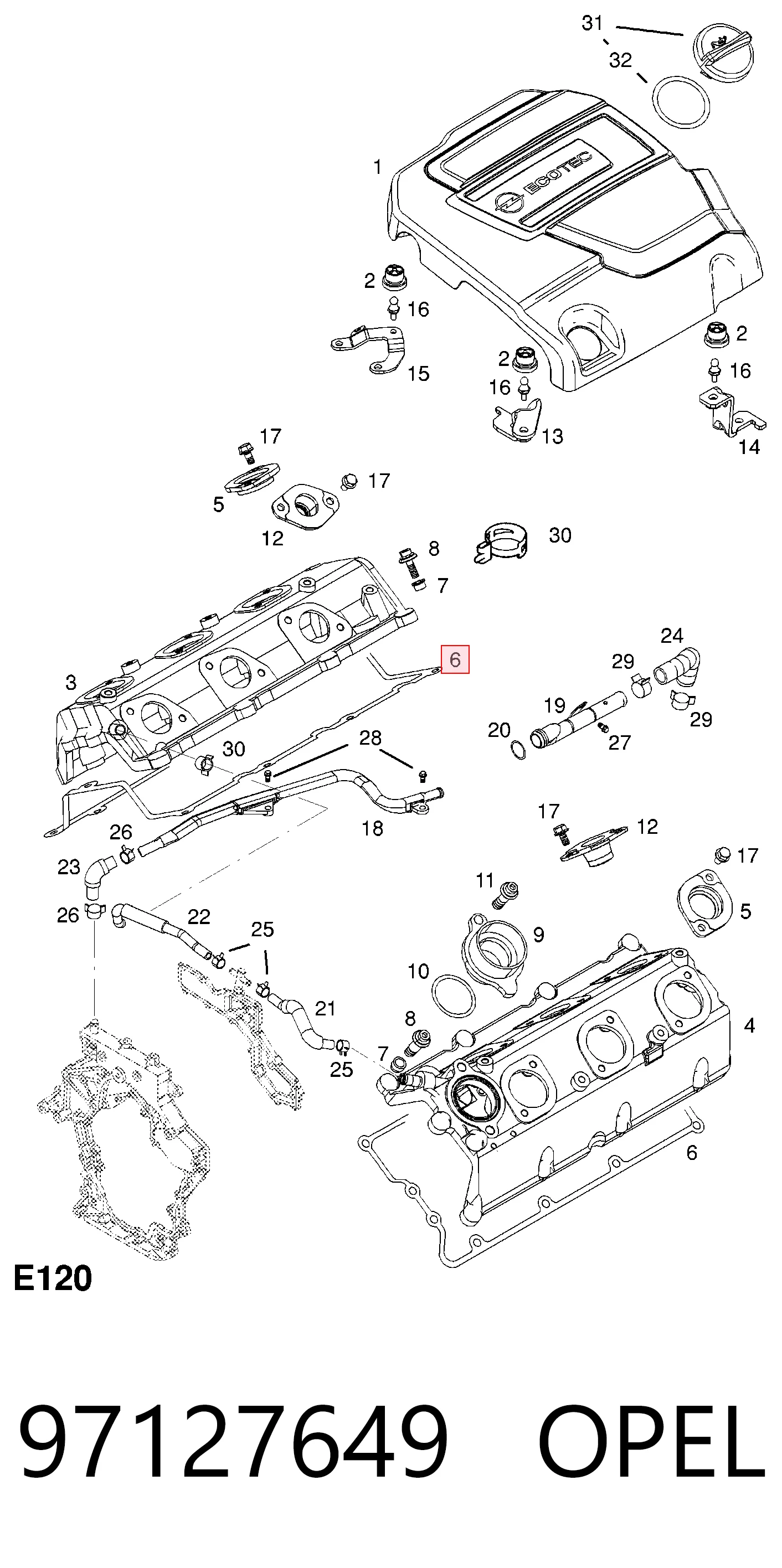 5607825 General Motors Прокладка кришки клапанної 