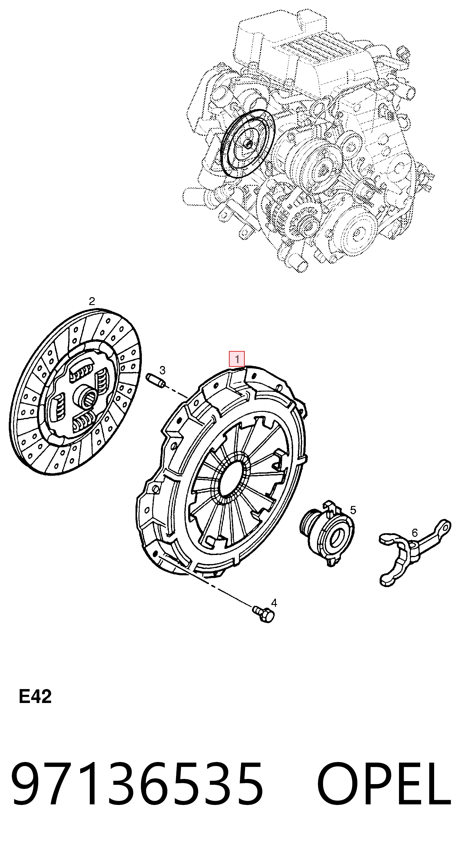 97136535 Peugeot/Citroen Натискний диск зчеплення