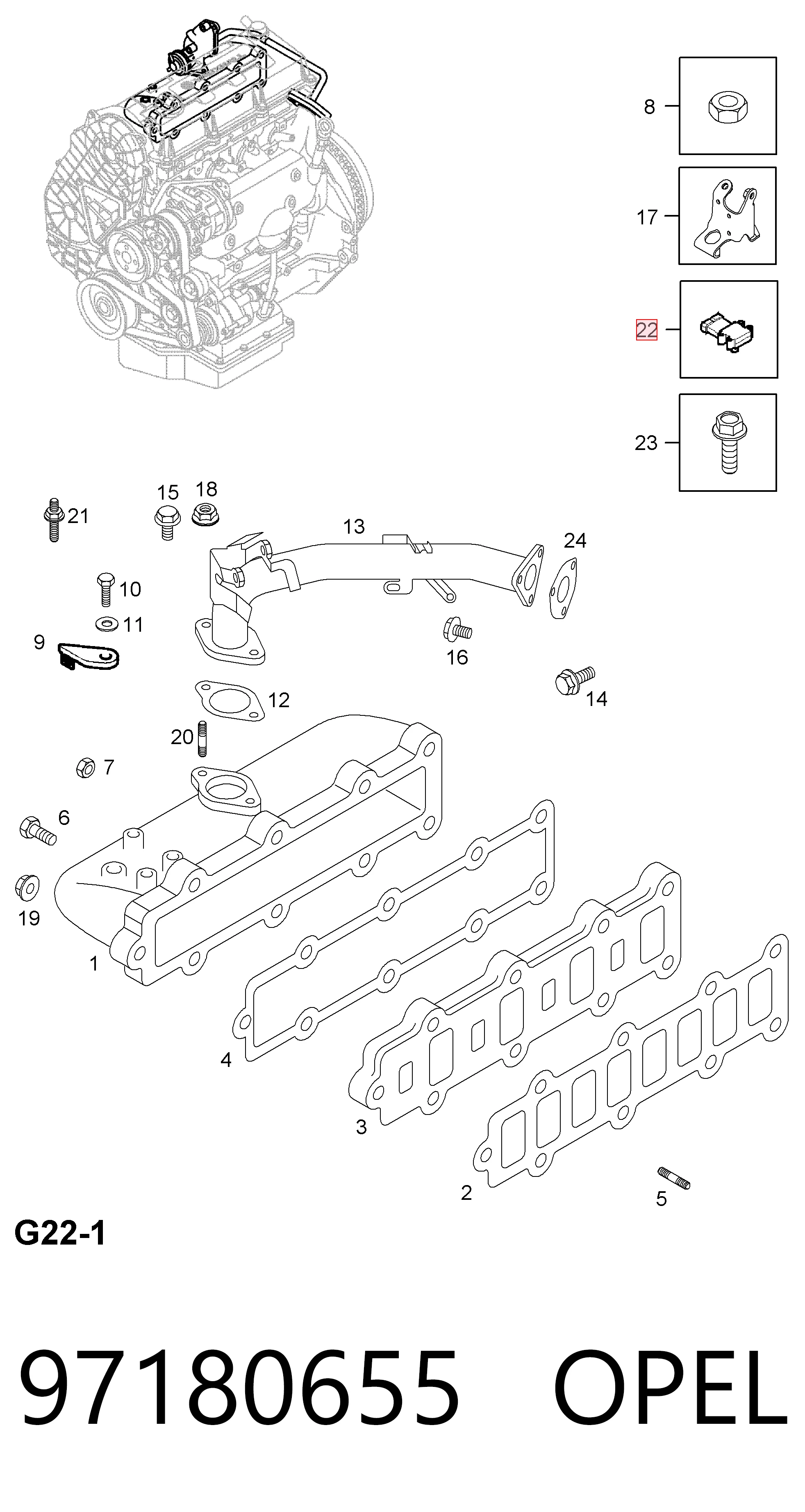 97180655 Opel Датчик наддува