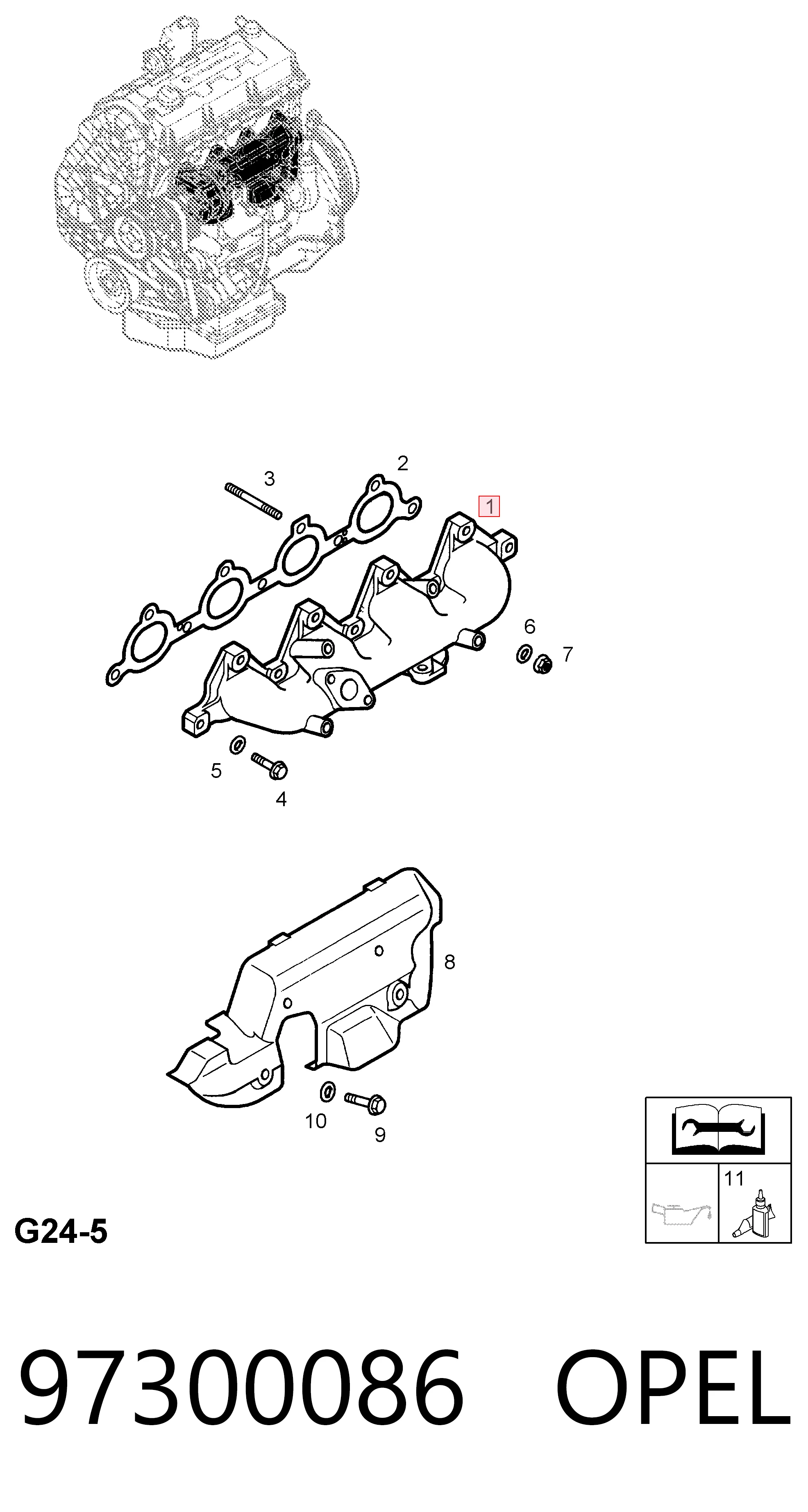 97300086 General Motors Система випуску газів двигуна