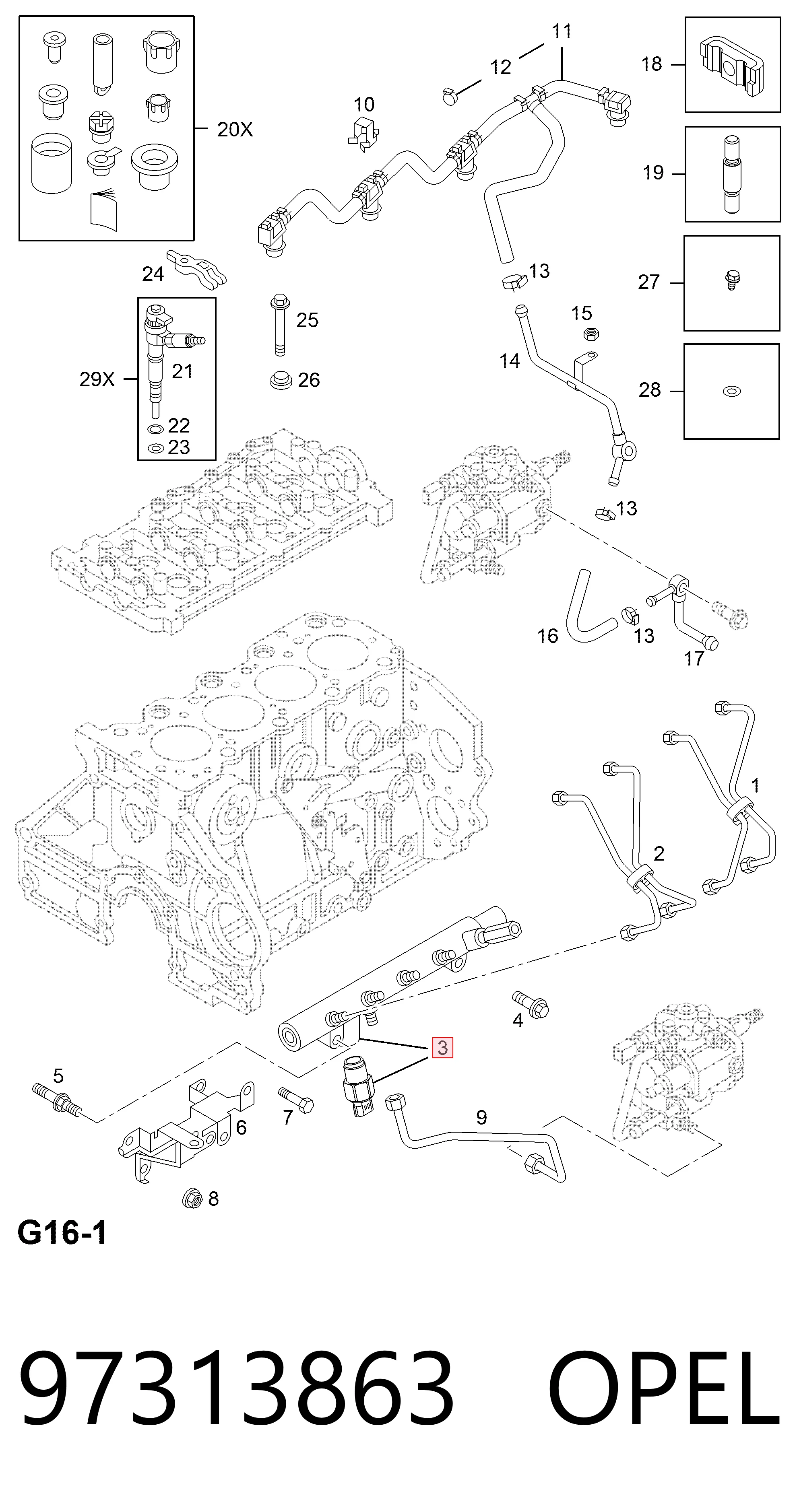Рампа форсунок системи упорскування палива Peugeot/Citroen 97313863 ціна, від 12.94 USD