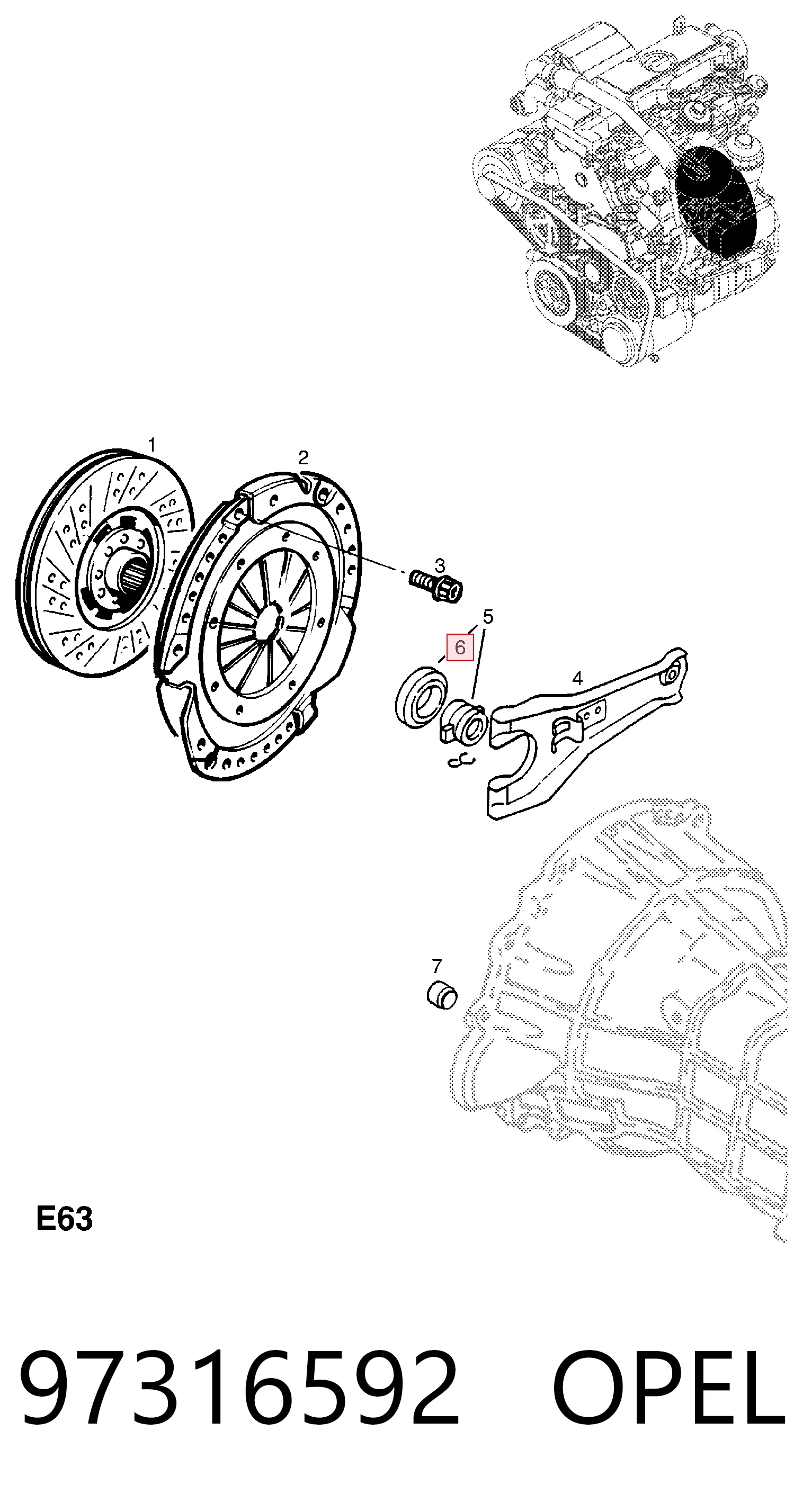 Купити 97316592 Peugeot/Citroen Підшипник включення зчеплення