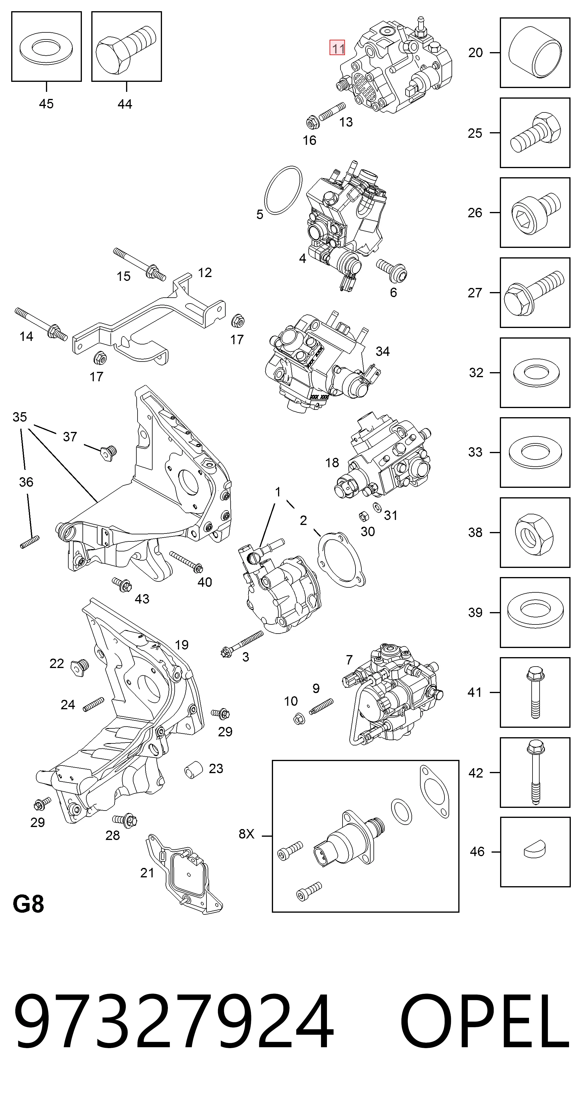 97327924 Opel Насос паливний високого тиску (ПНВТ)