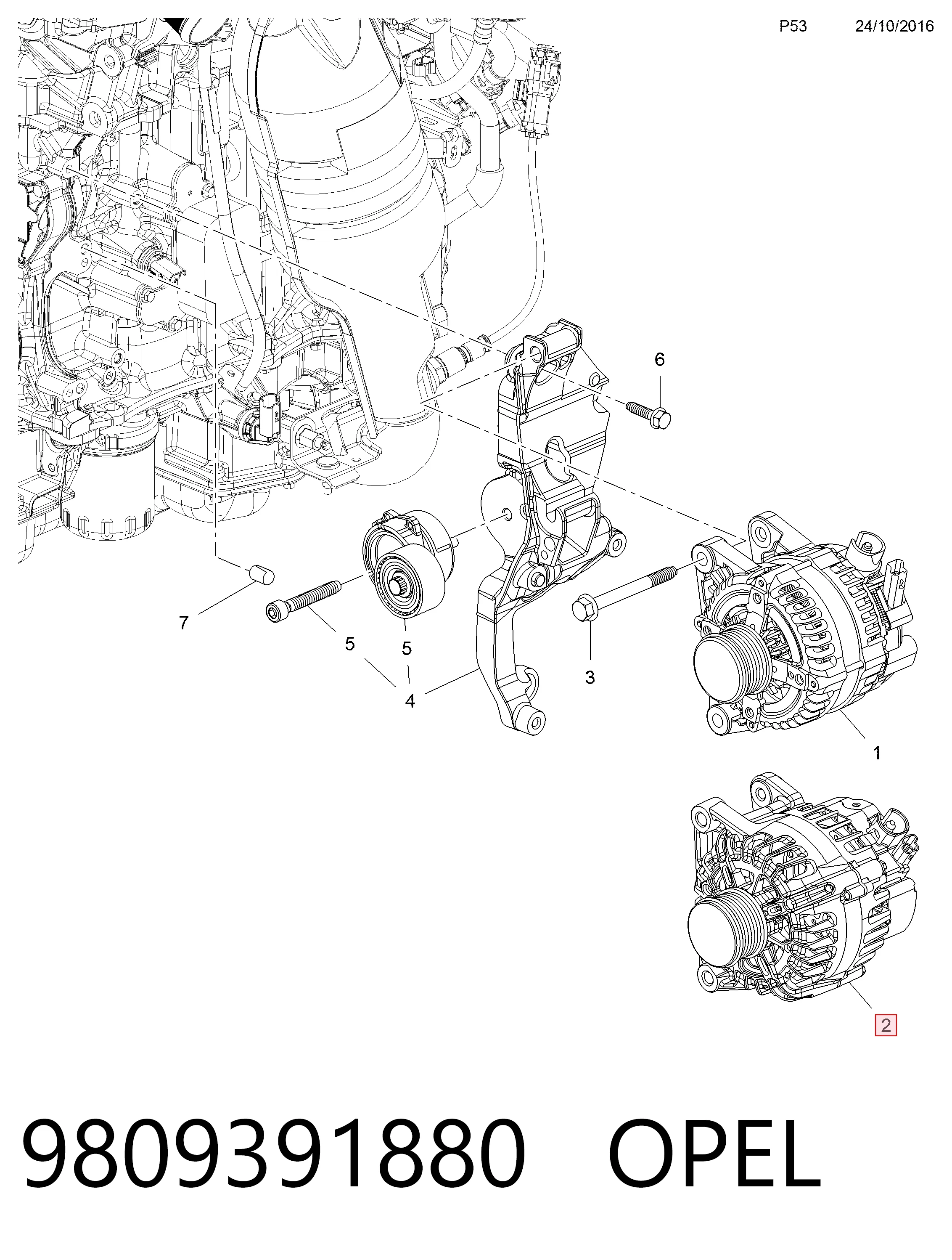 9809391880 Opel Авто генератор