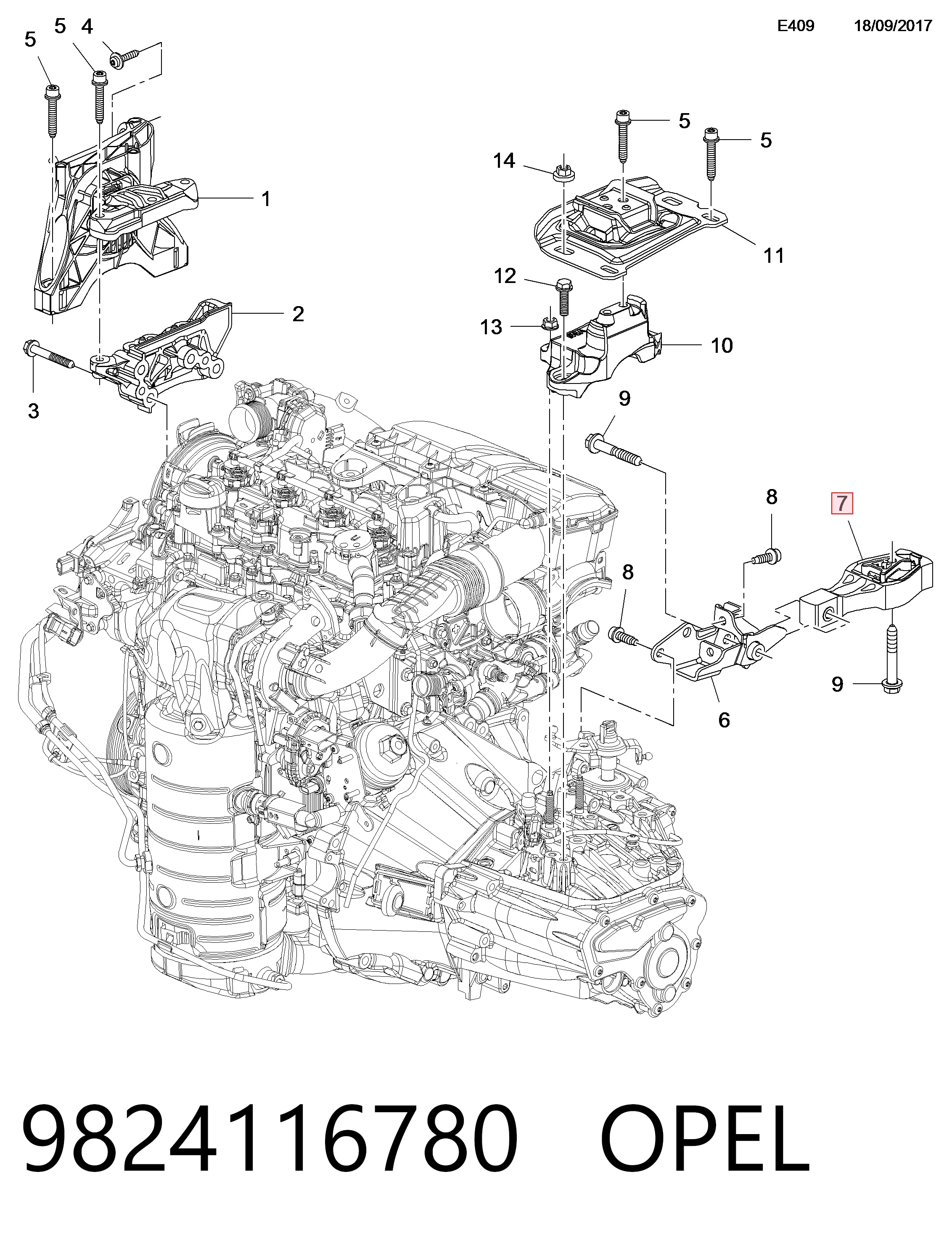  Подушка двигуна задня Opel Corsa 