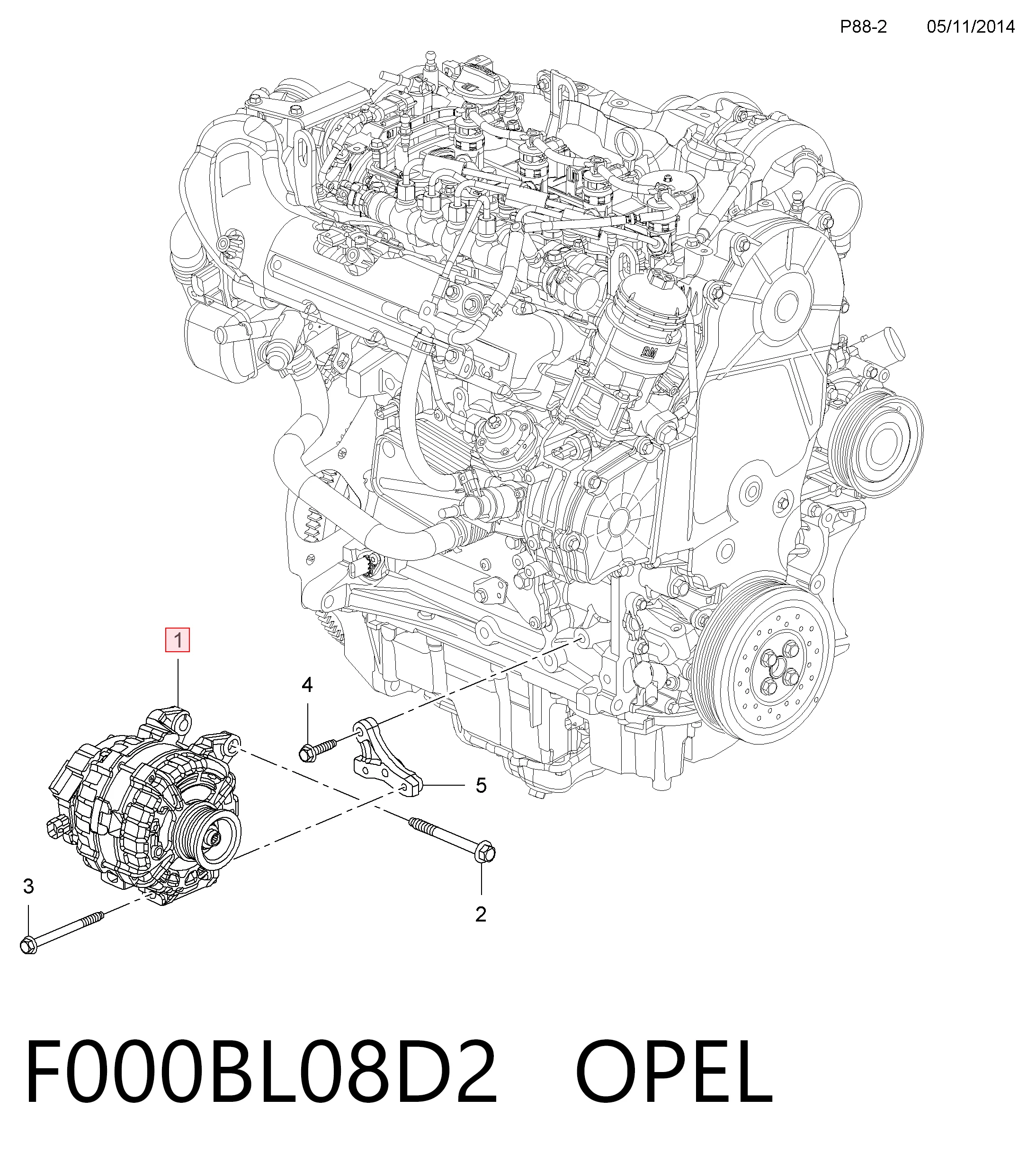 F000BL08D2 Opel Авто генератор