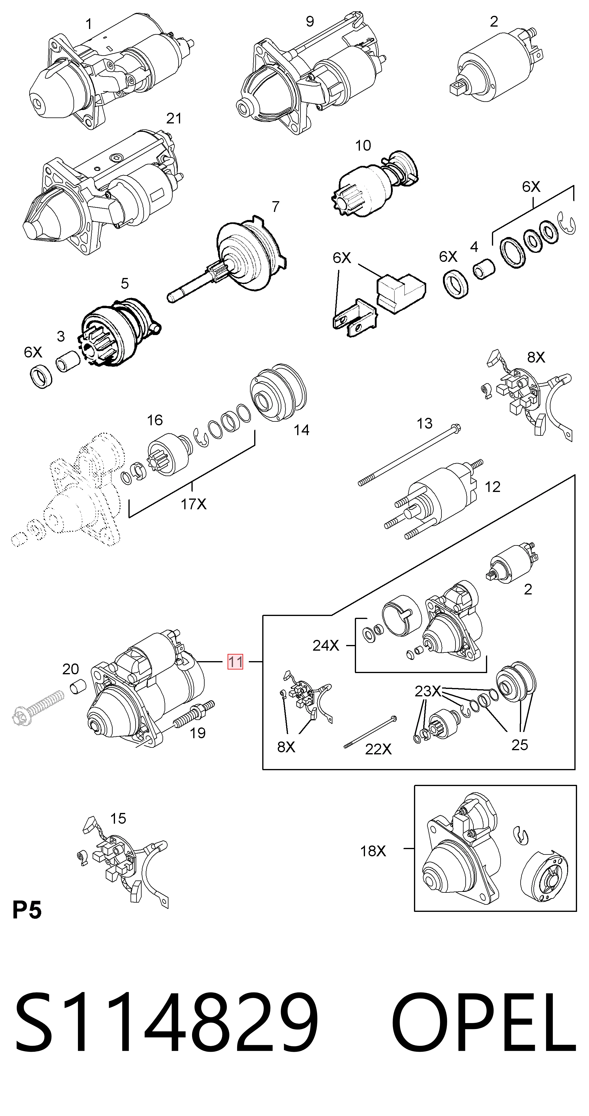 S114829 Opel Стартер двигуна